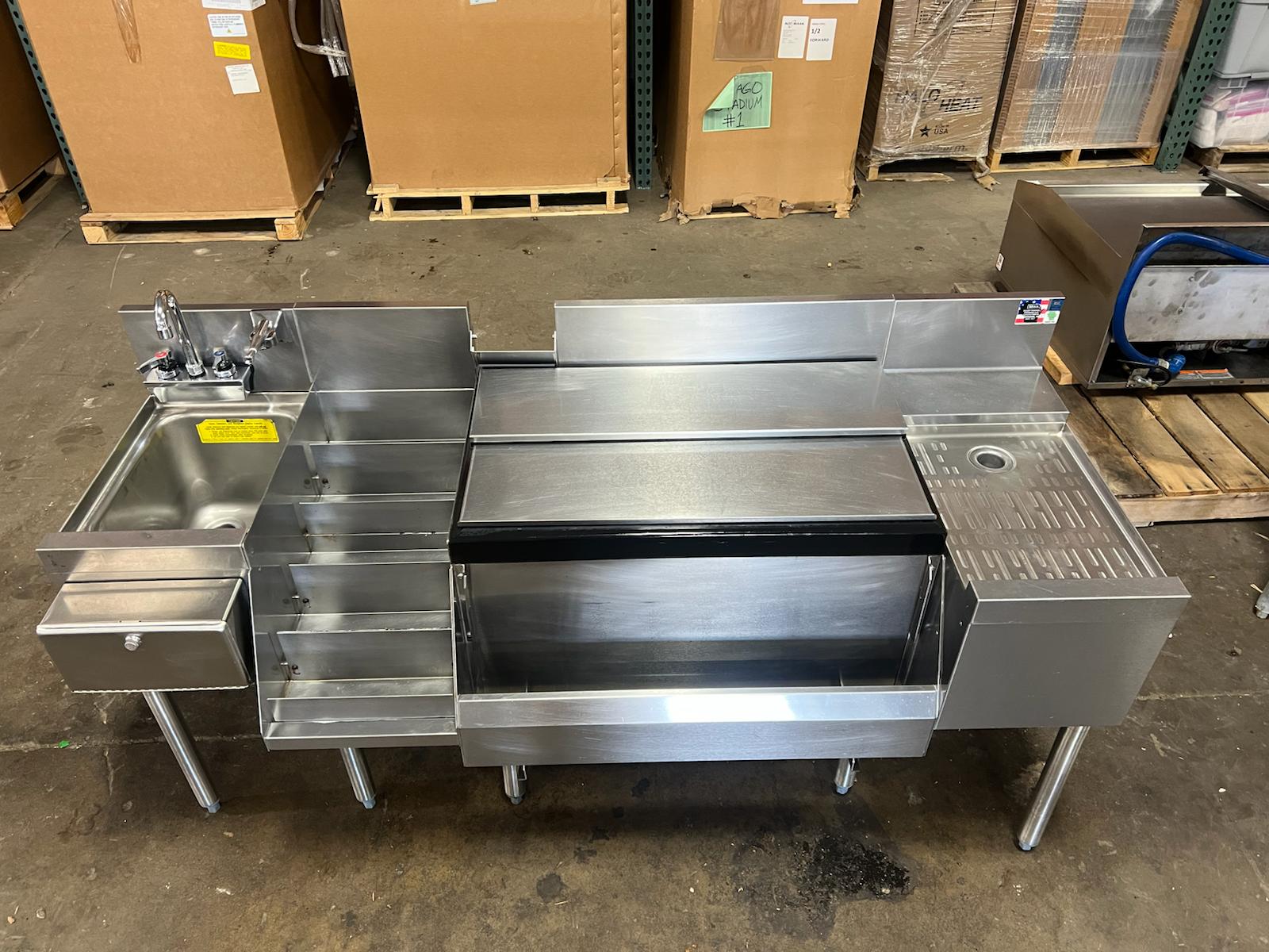 Used 66" Perlick Complete Underbar Stainless Steel Cocktail Station