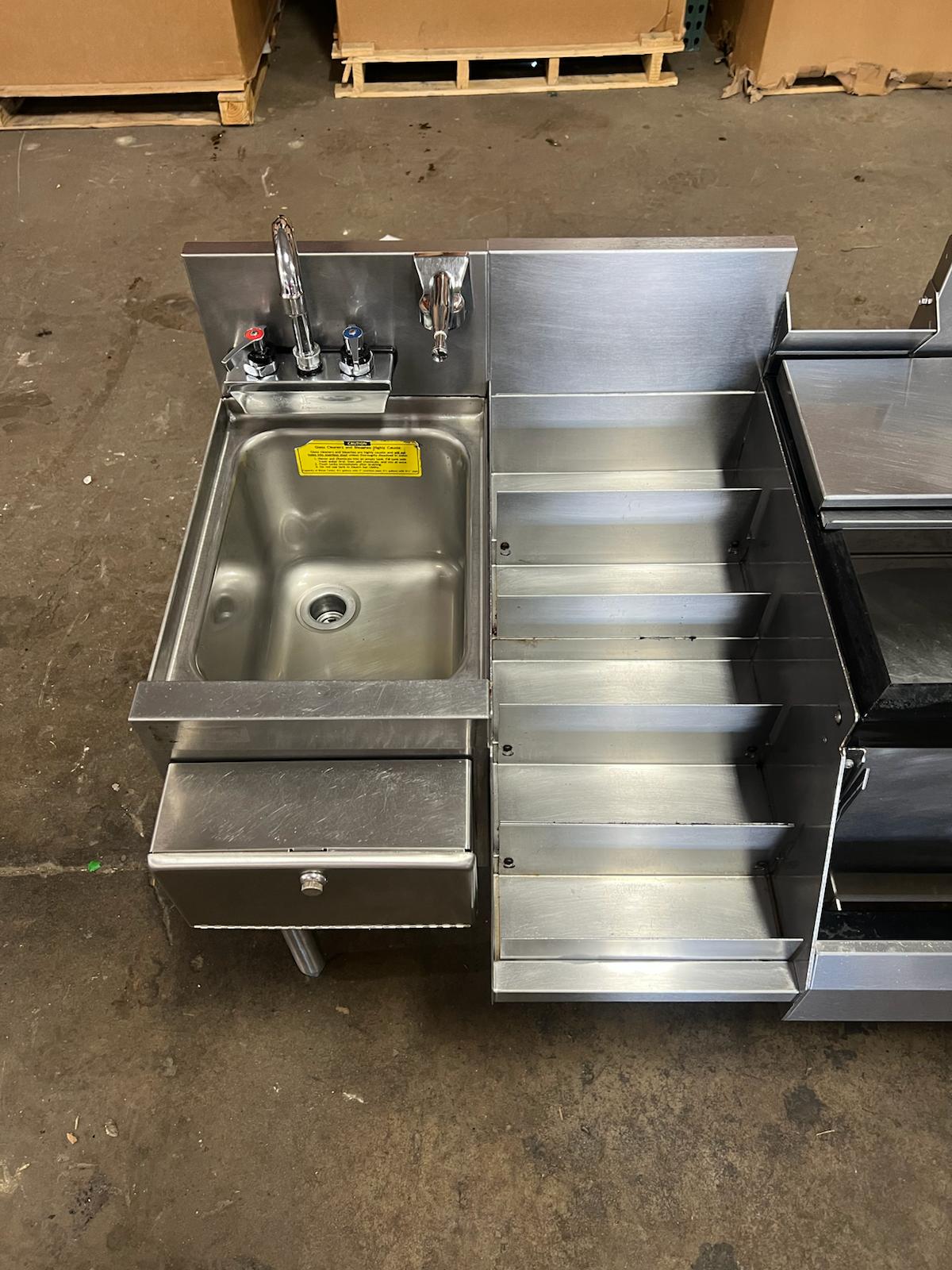 Used 66" Perlick Complete Underbar Stainless Steel Cocktail Station