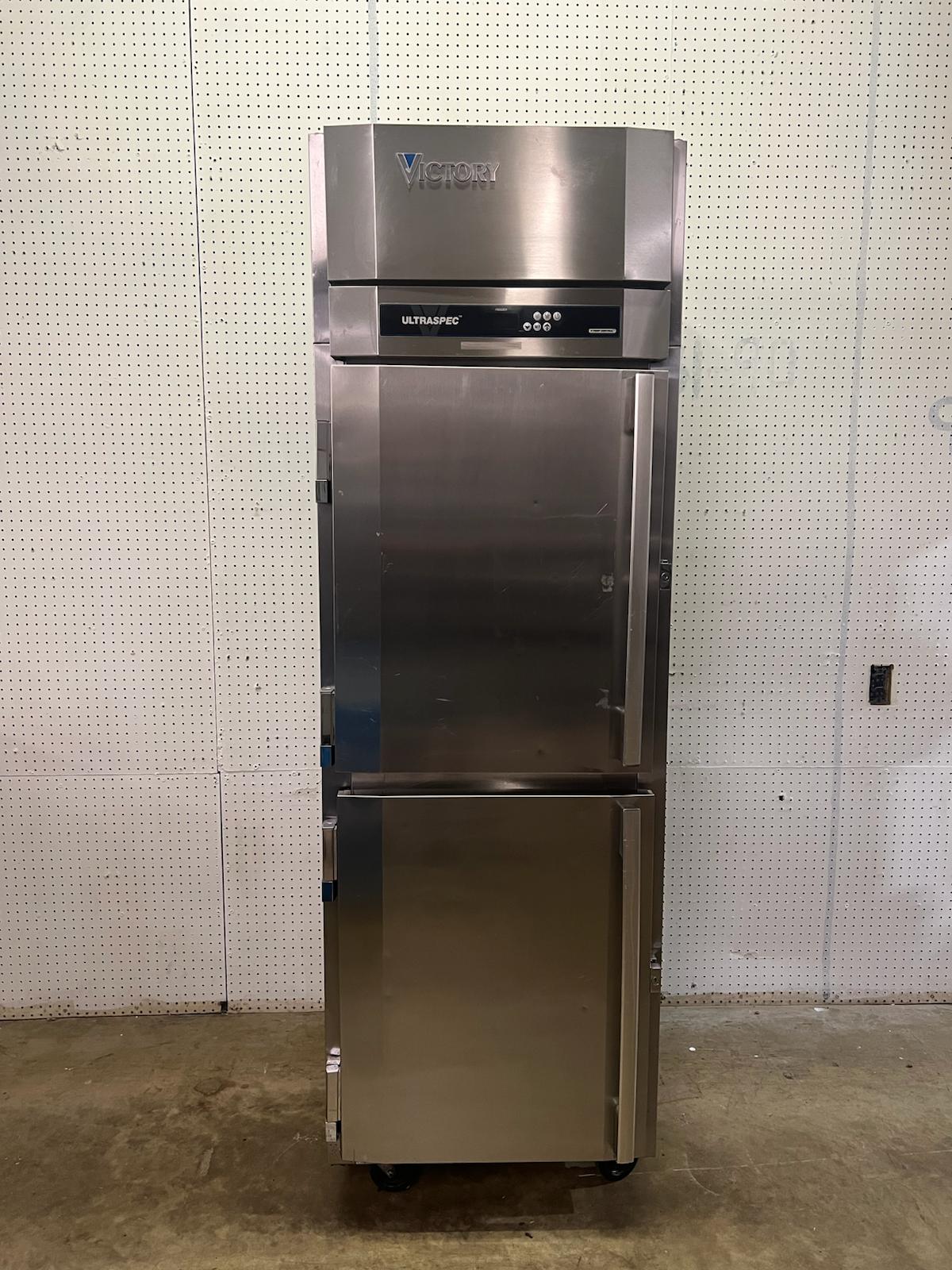 Used Victory Ultraspec FS-1D-S1-HC Reach In Solid 2 Half Door Freezer 115V