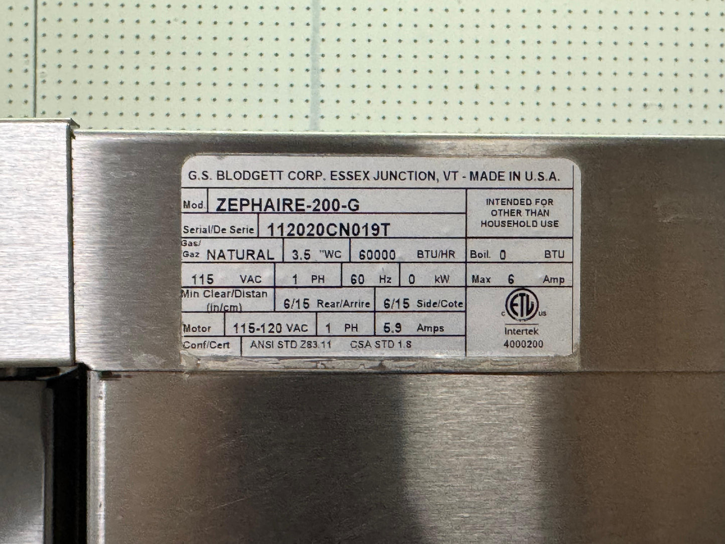 Used 2020 Blodgett Zephaire-200-G Double Deck Natural Gas Convection Oven