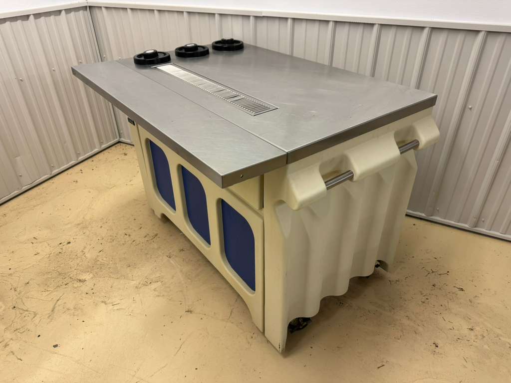 Used Galley 50"X 28" Drink Station with Cup Dispensers and Drain on Casters