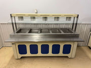 Used 83.5" Galley Open 5 Well Steam Table with Fold Down Shelves - 120V 3250W