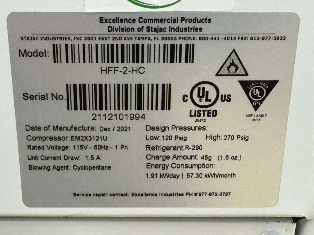 New Excellence HFF-2HC 32" Flip Lid Ice Cream Freezer Dipping Cabinet 120V
