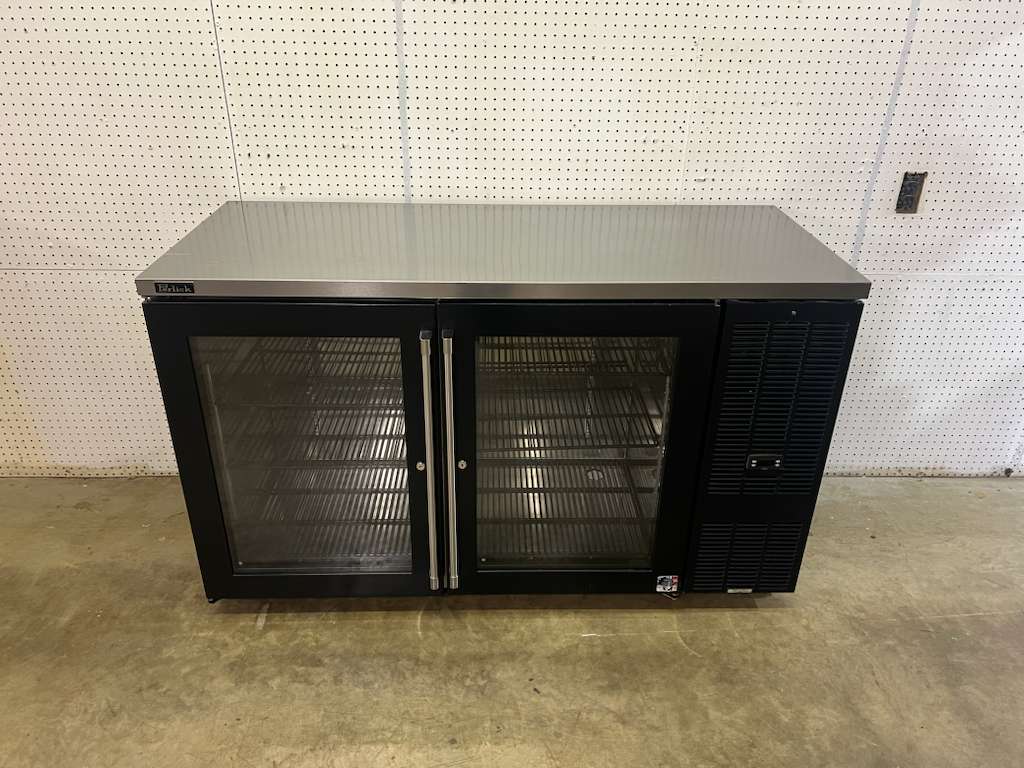 Used 60" Perlick BBS60 Stainless Steel Glass Door Back Bar Refrigerator 120V