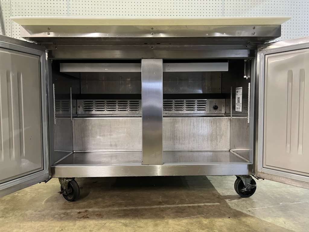 Used 48" Hoshizaki SR48A-18M 2 Door Mega Top Stainless Refrigerated Prep Table 120V