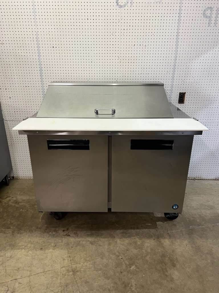 Used 48" Hoshizaki SR48A-18M 2 Door Mega Top Stainless Refrigerated Prep Table 120V