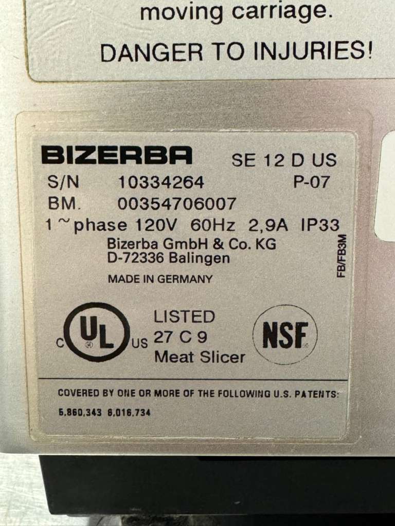 Used Bizerba SE12D 13" Automatic/Manual Deli Meat Cheese Slicer 120V
