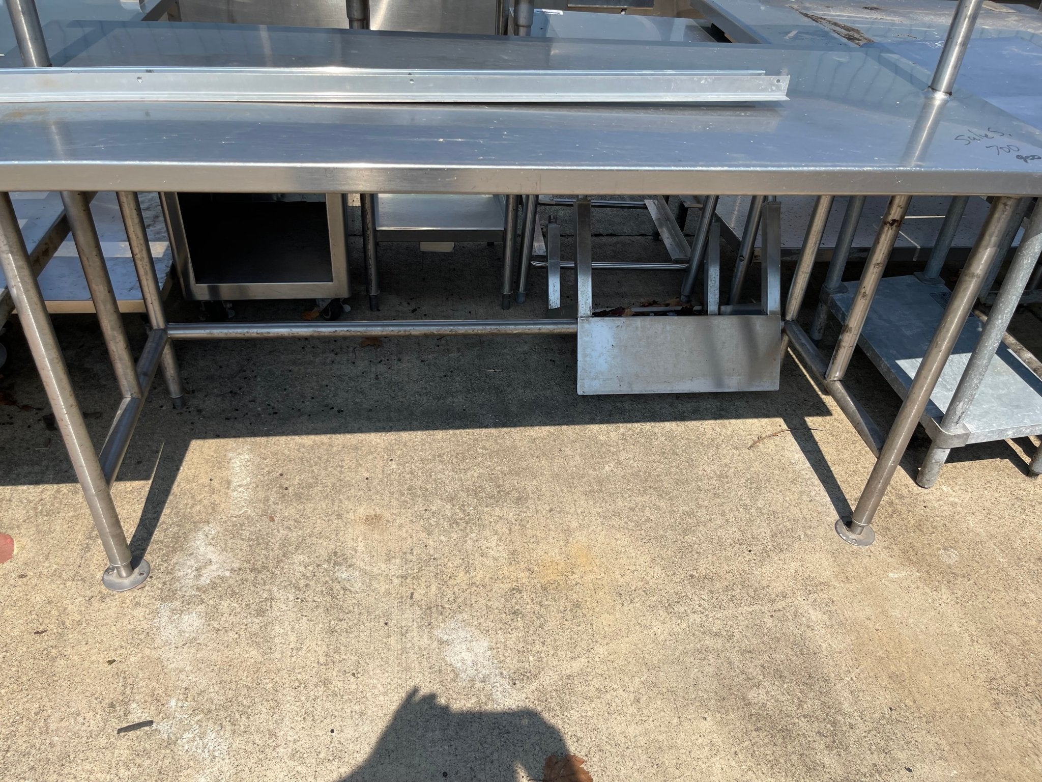 Used 72" Stainless Steel Table with Overhead Shelf - SS239 - Falcon Restaurant Supply - 3