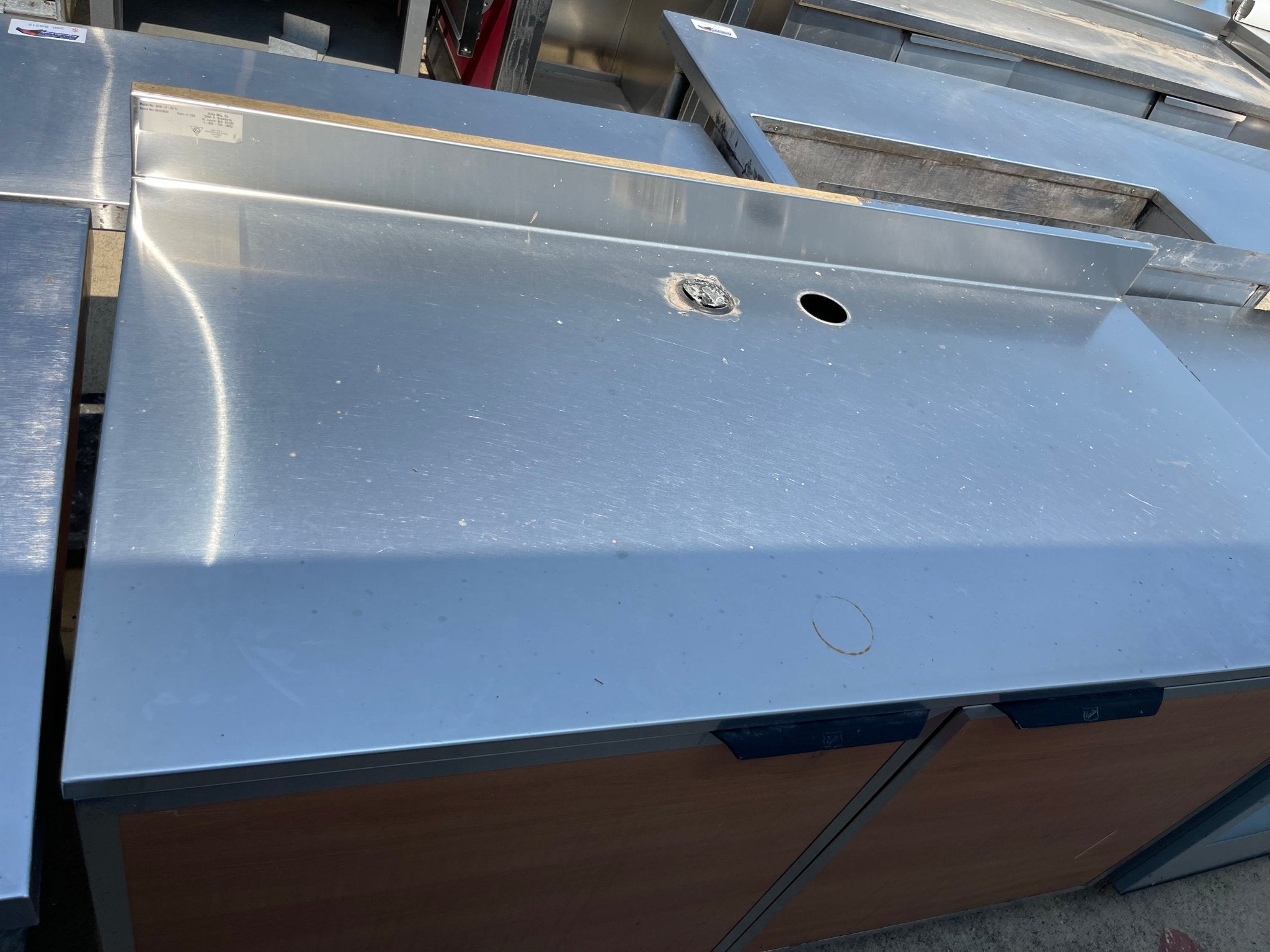 Used 60" Duke Stainless Steel Wood Grain Storage Cabinet Work Station - SS243 - Falcon Restaurant Supply - 3