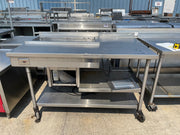Used 61" Stainless Steel Table with Well and Drain - SS246 - Falcon Restaurant Supply - 1