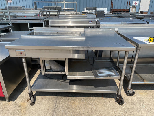 Used 61" Stainless Steel Table with Well and Drain - SS246