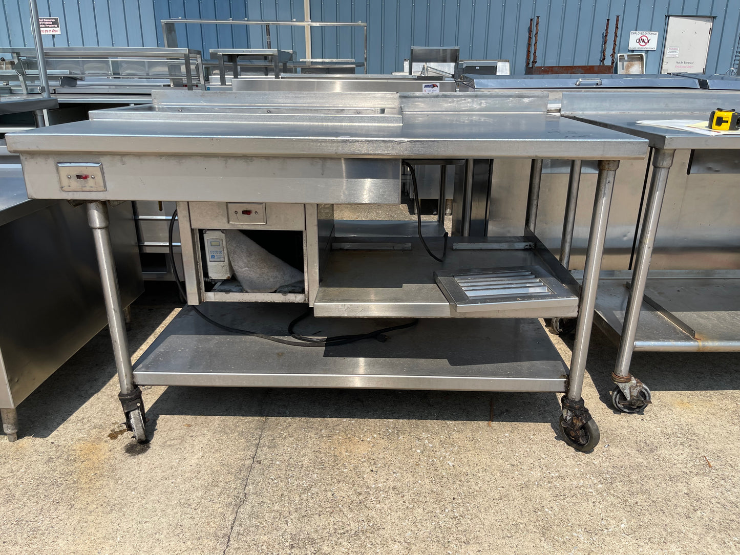 Used 61" Stainless Steel Table with Well and Drain - SS246