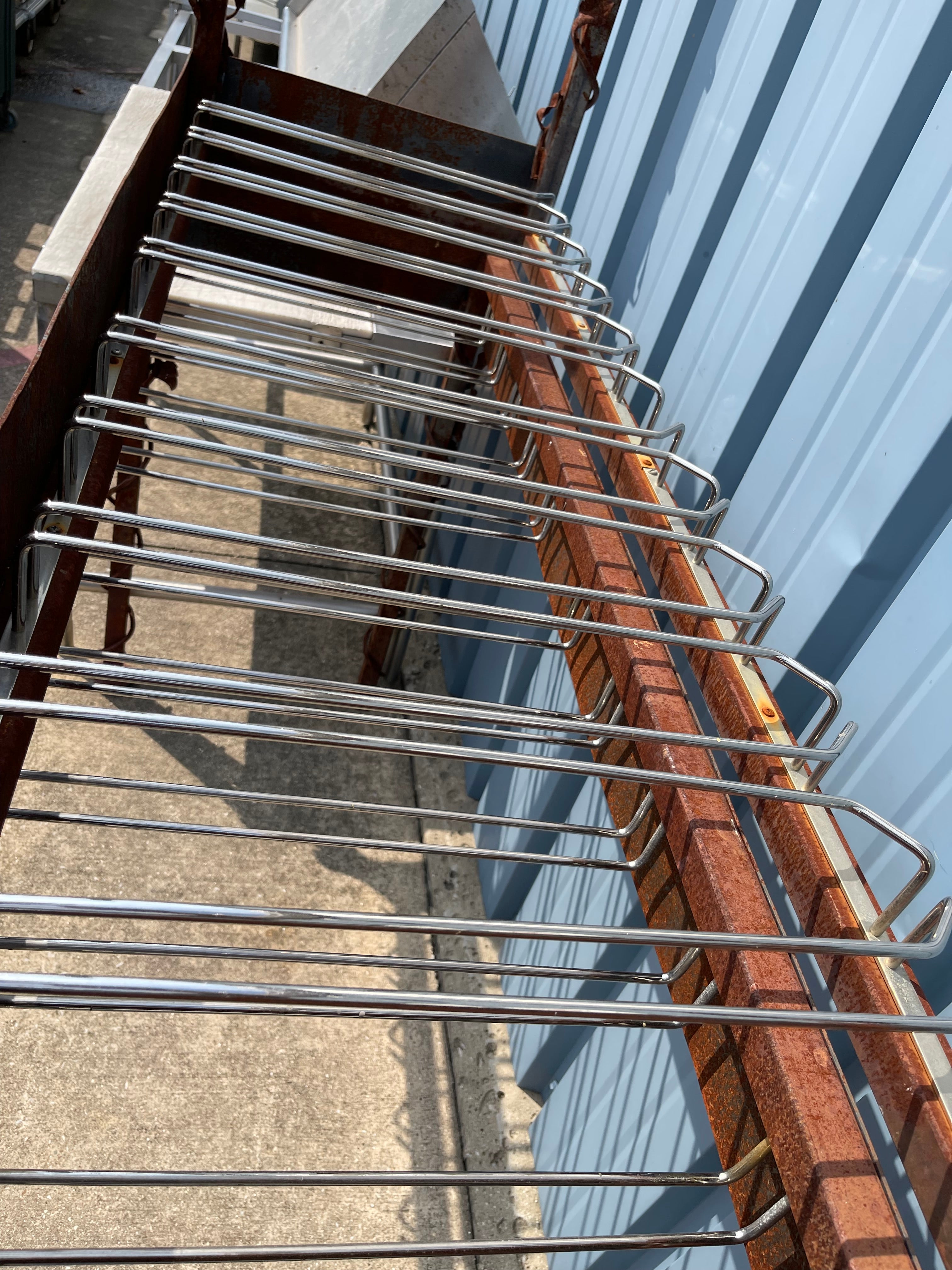 Used 62" Steel Overhead Bar Wine Martini Glass Rack Rail Organizer - SS251