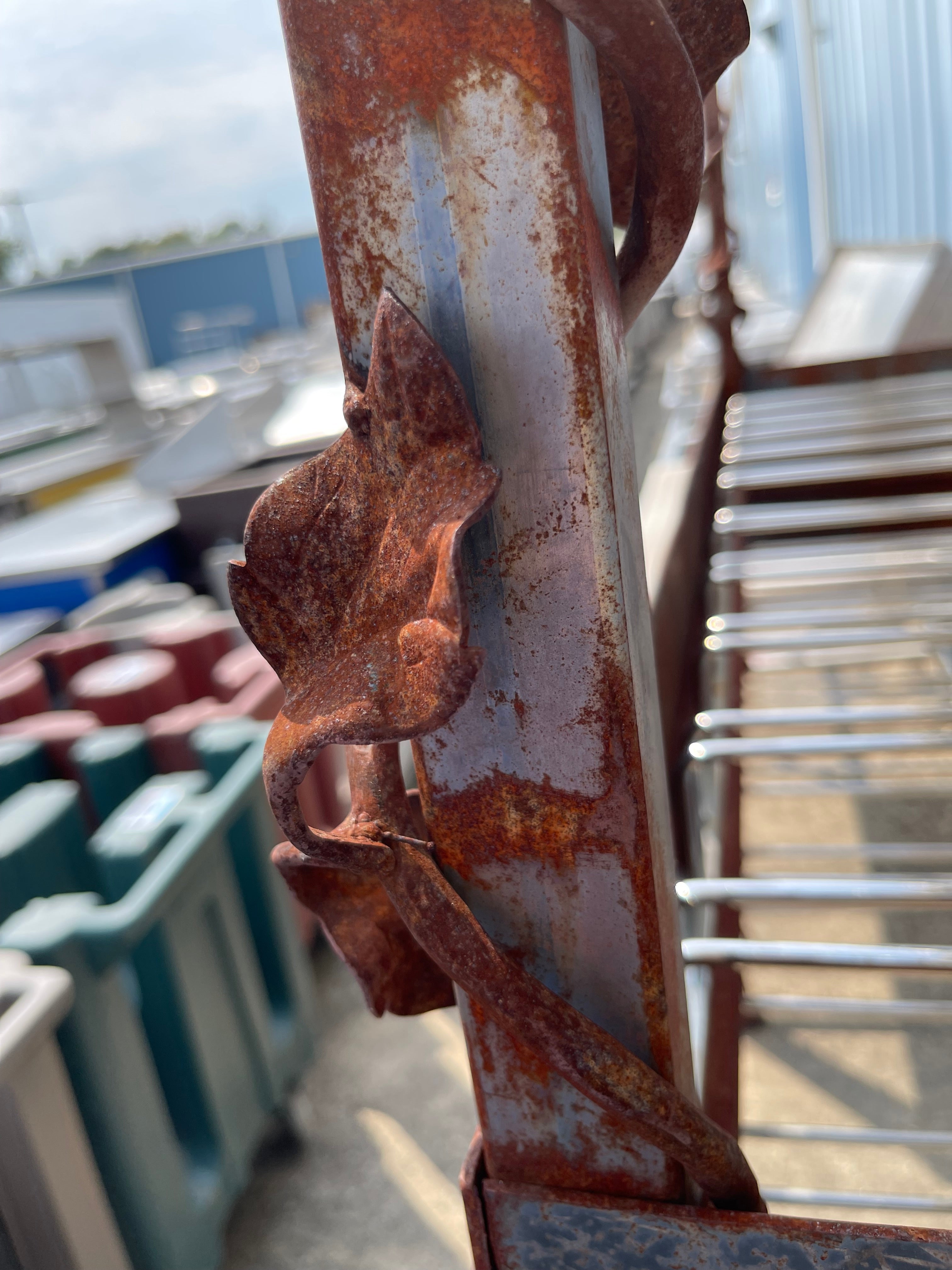 Used 62" Steel Overhead Bar Wine Martini Glass Rack Rail Organizer - SS251