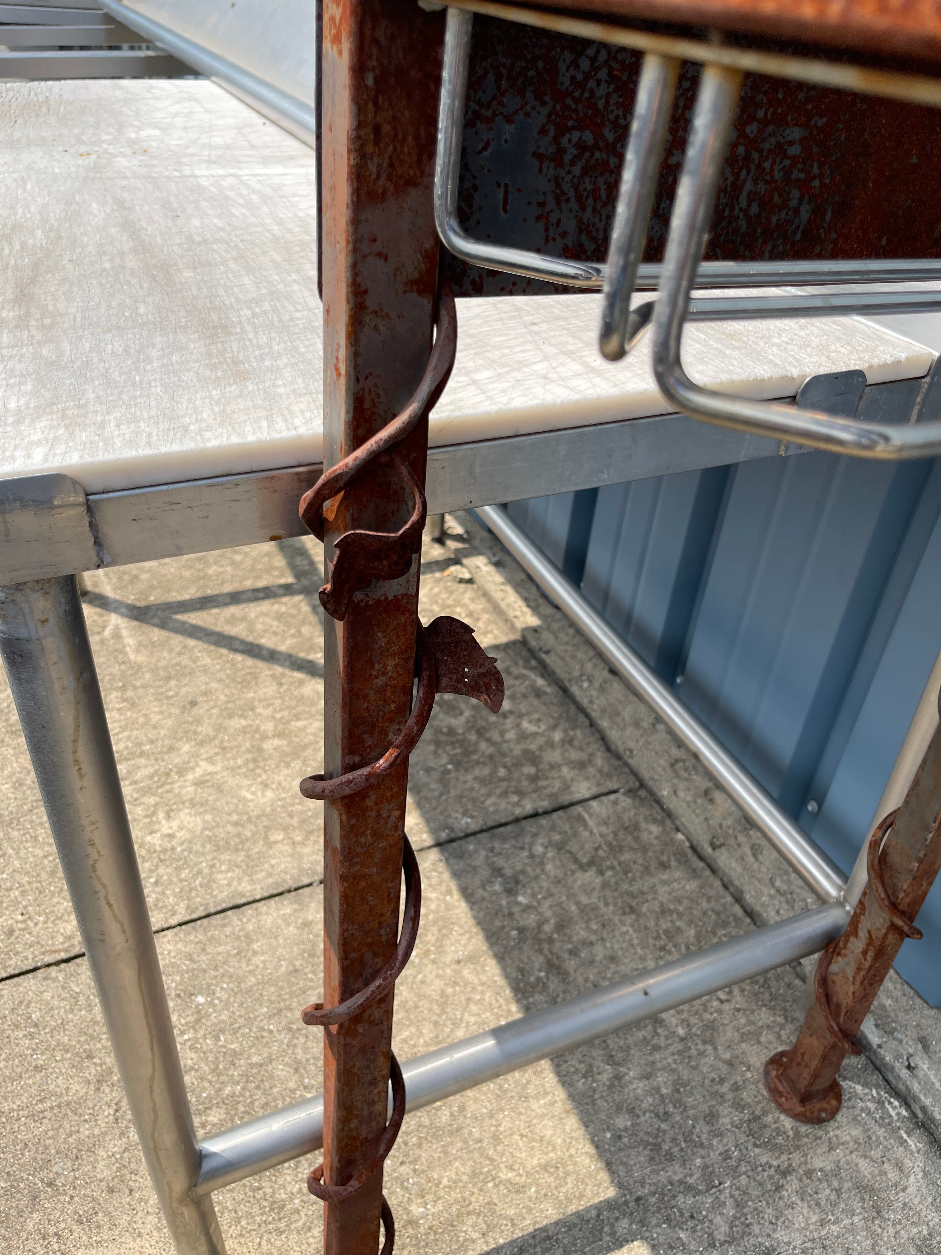 Used 62" Steel Overhead Bar Wine Martini Glass Rack Rail Organizer - SS251