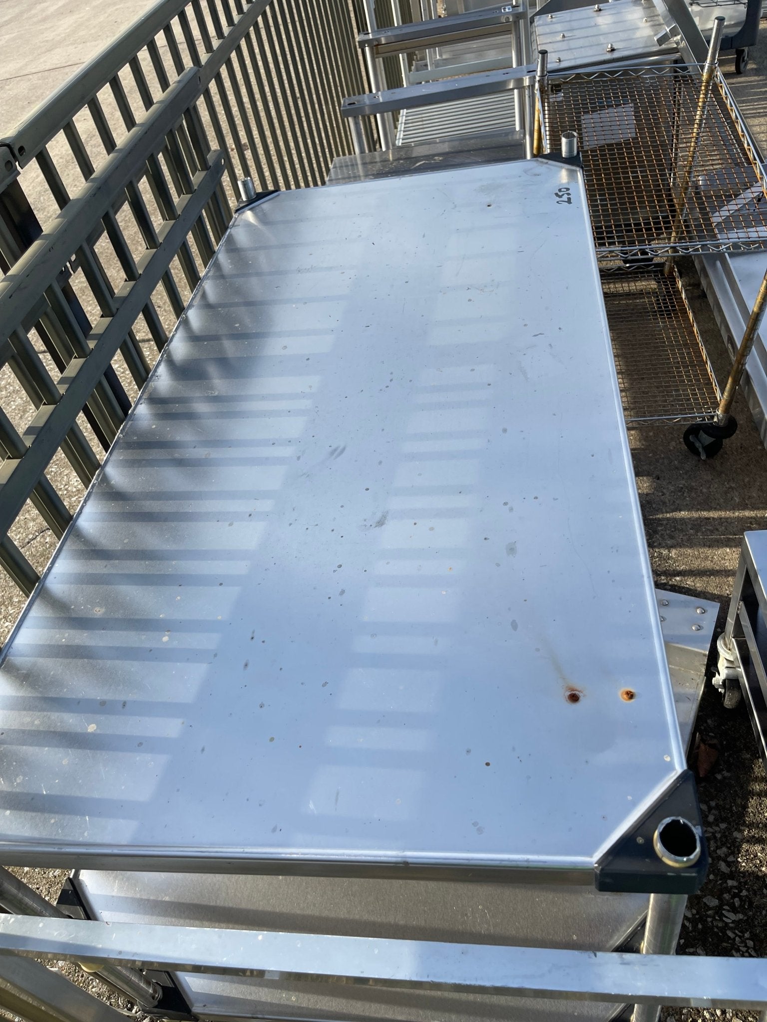 Used 48" Metro Stainless Steel Shelves with Caster Wheels - SS254 - Falcon Restaurant Supply - 3