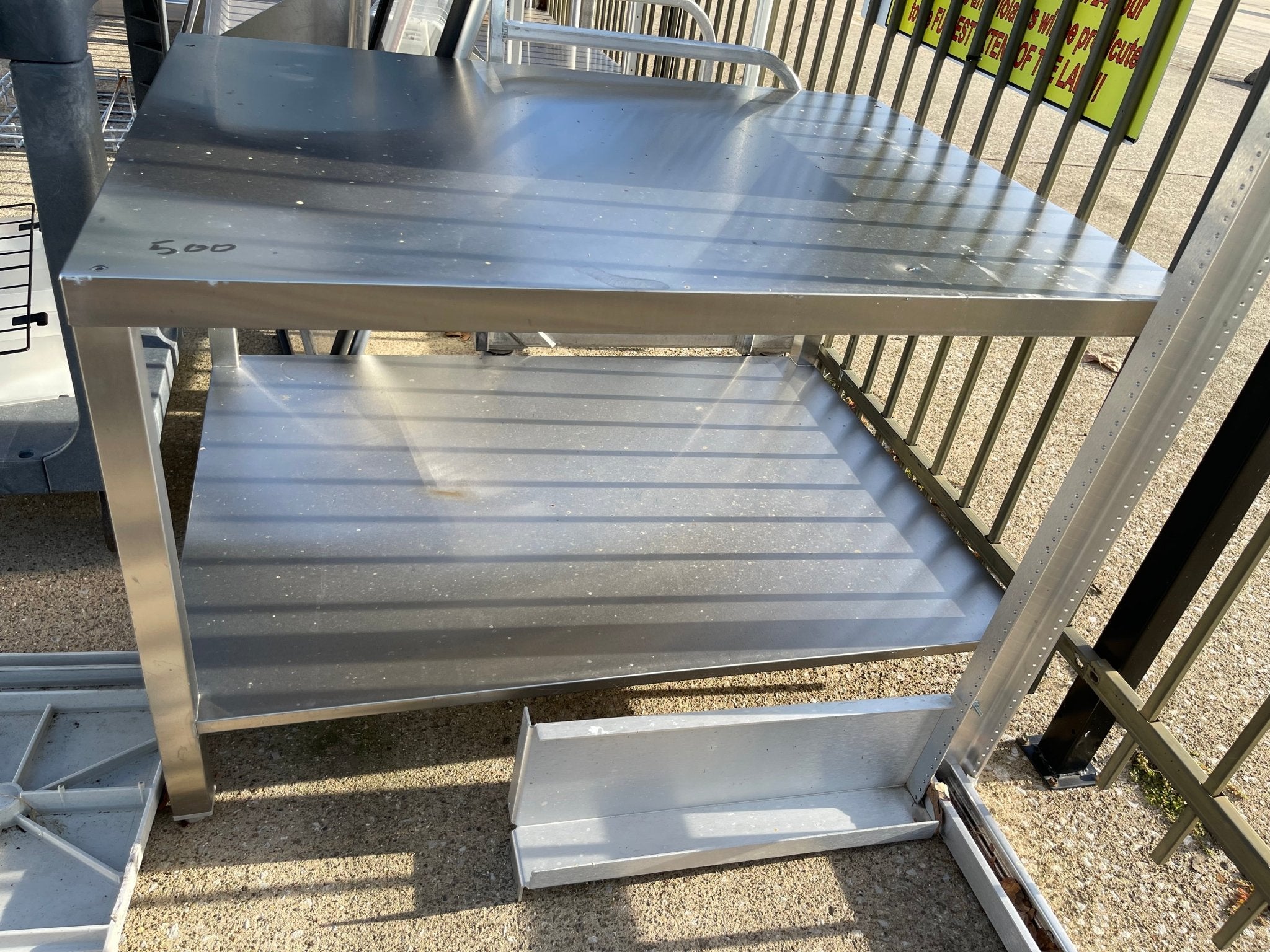 Used 43" Stainless Steel Table with Shelf - SS257 - Falcon Restaurant Supply - 2