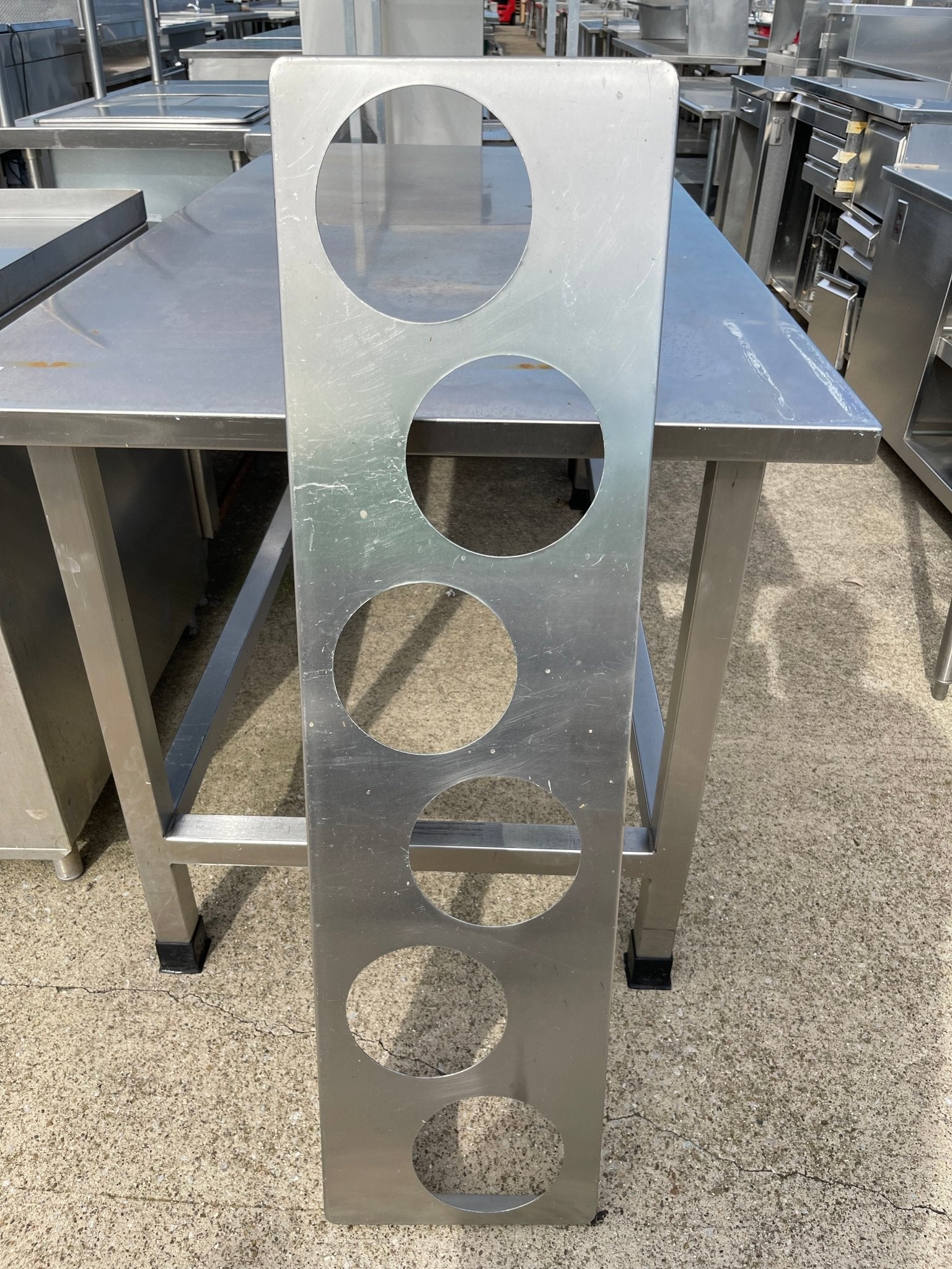 Used 48" Stainless Steel Soup Bar Insert 6 - 7/8" Openings - SS259 - Falcon Restaurant Supply - 1