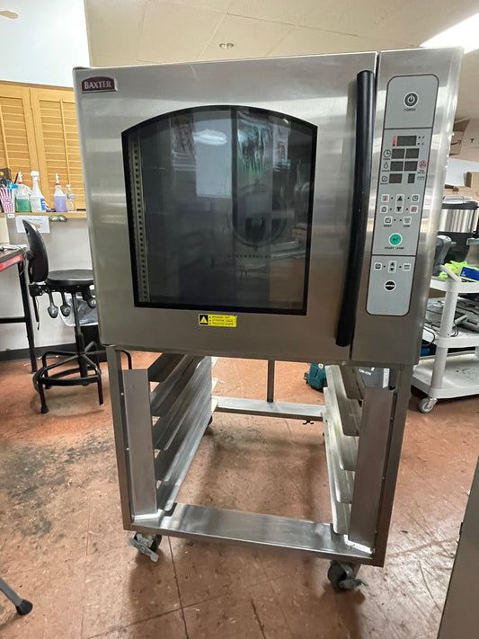 Used Baxter HCO100E Electric Hybrid Convection Steam Oven with Stand 220V 3 Phase