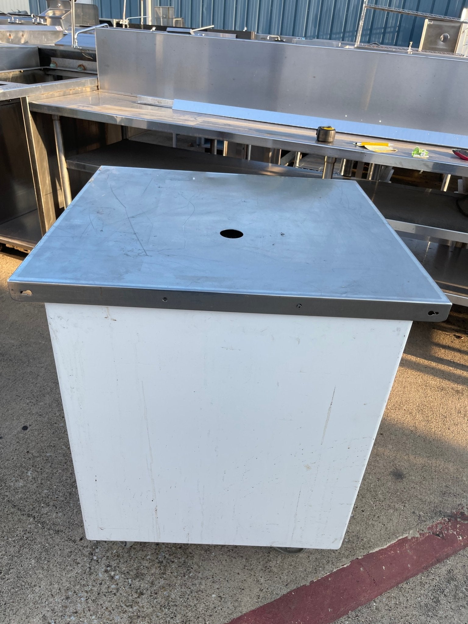 Used 30" Colorpoint Stainless Steel Work Top Table with Caster Wheels and Drawer - SS266 - Falcon Restaurant Supply - 5