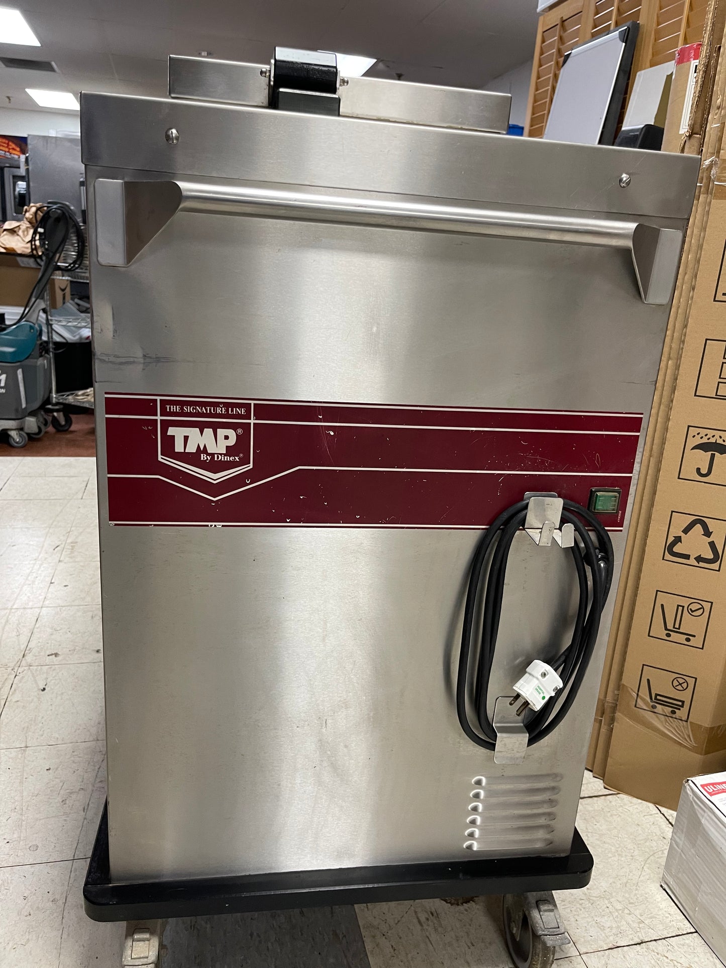 Used TMP Dinex Stainless Steel Mobile Wax Base Plate Warmer Heater Dispenser - 220V