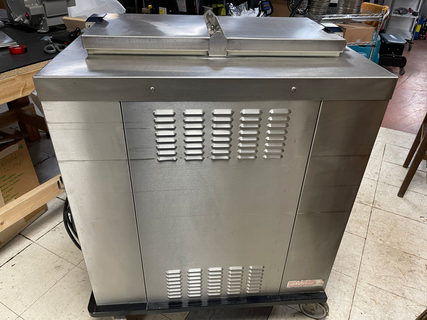 Used TMP Dinex Stainless Steel Mobile Wax Base Plate Warmer Heater Dispenser - 220V