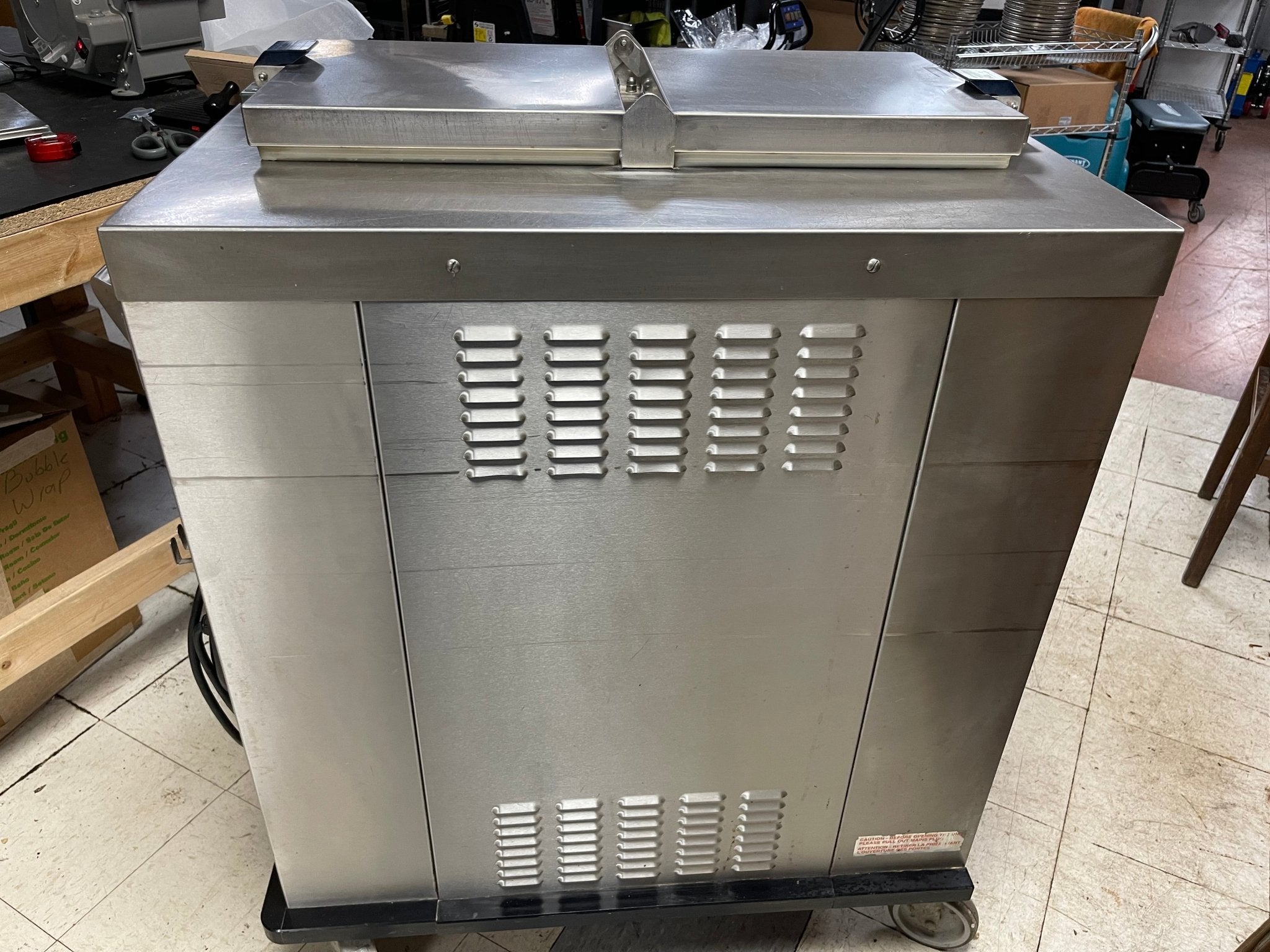 Used TMP Dinex Stainless Steel Mobile Wax Base Plate Warmer Heater Dispenser - 220V - Falcon Restaurant Supply - 5