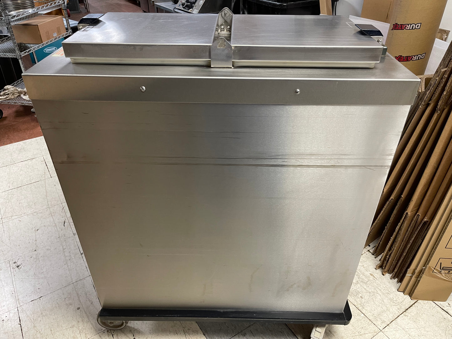 Used TMP Dinex Stainless Steel Mobile Wax Base Plate Warmer Heater Dispenser - 220V