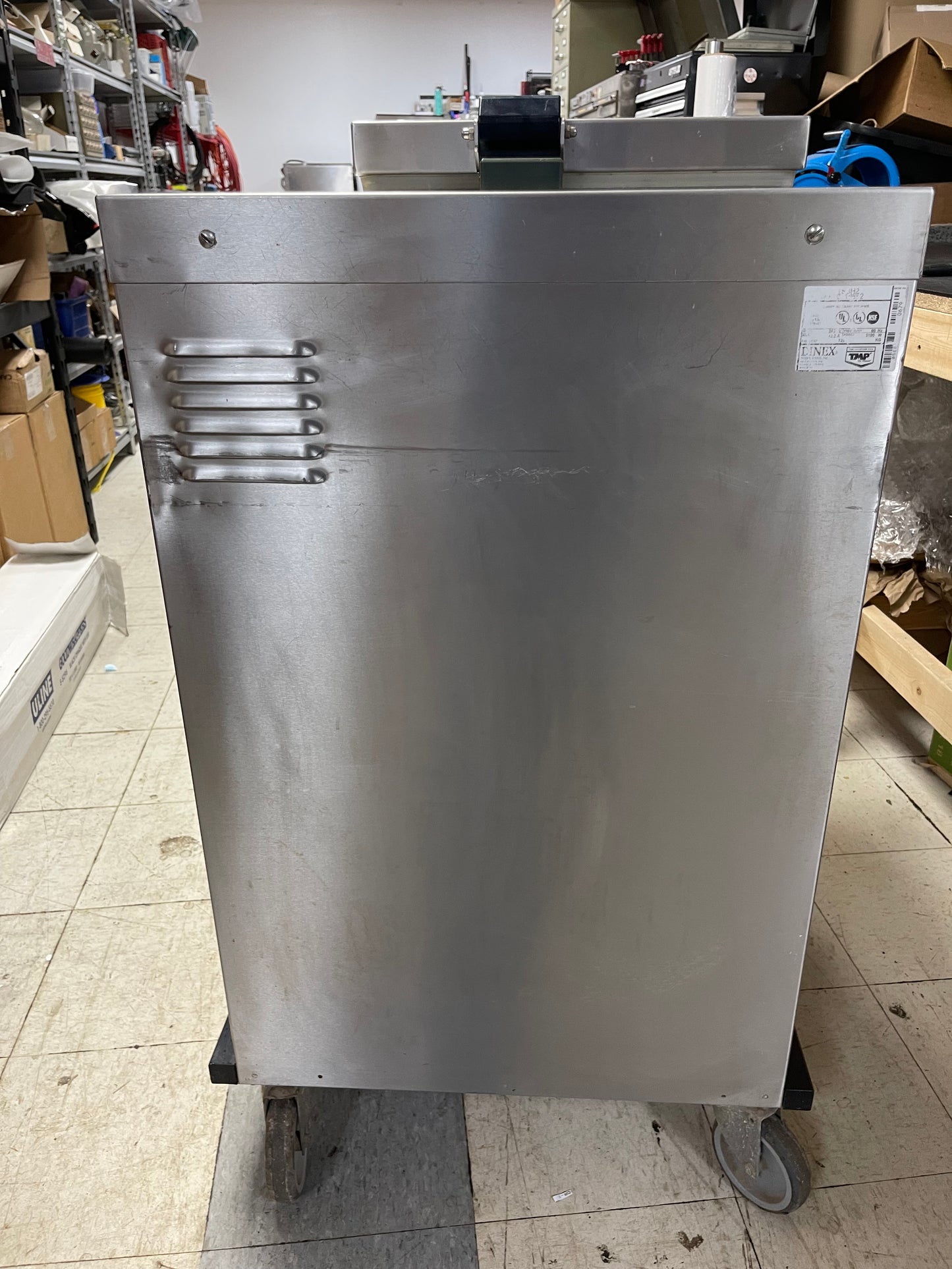 Used TMP Dinex Stainless Steel Mobile Wax Base Plate Warmer Heater Dispenser - 220V