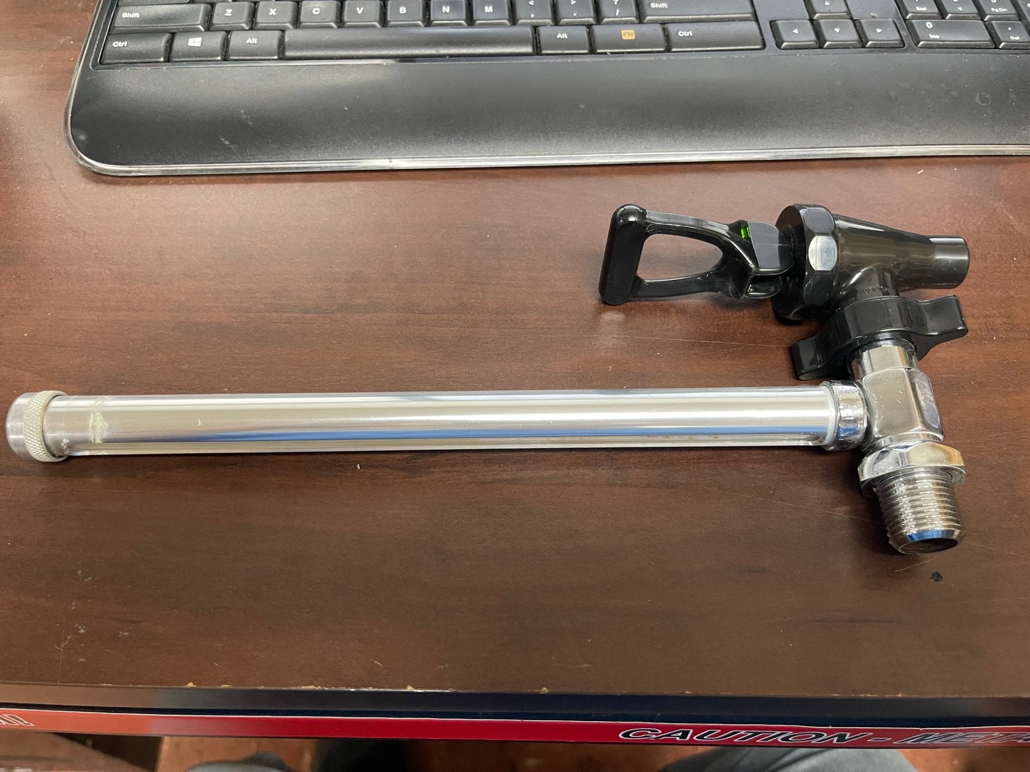 Used Bunn 26688.0004 Chrome Faucet Shank with 10" Sight Gauge for Soft Heat Coffee Servers - Falcon Restaurant Supply - 1