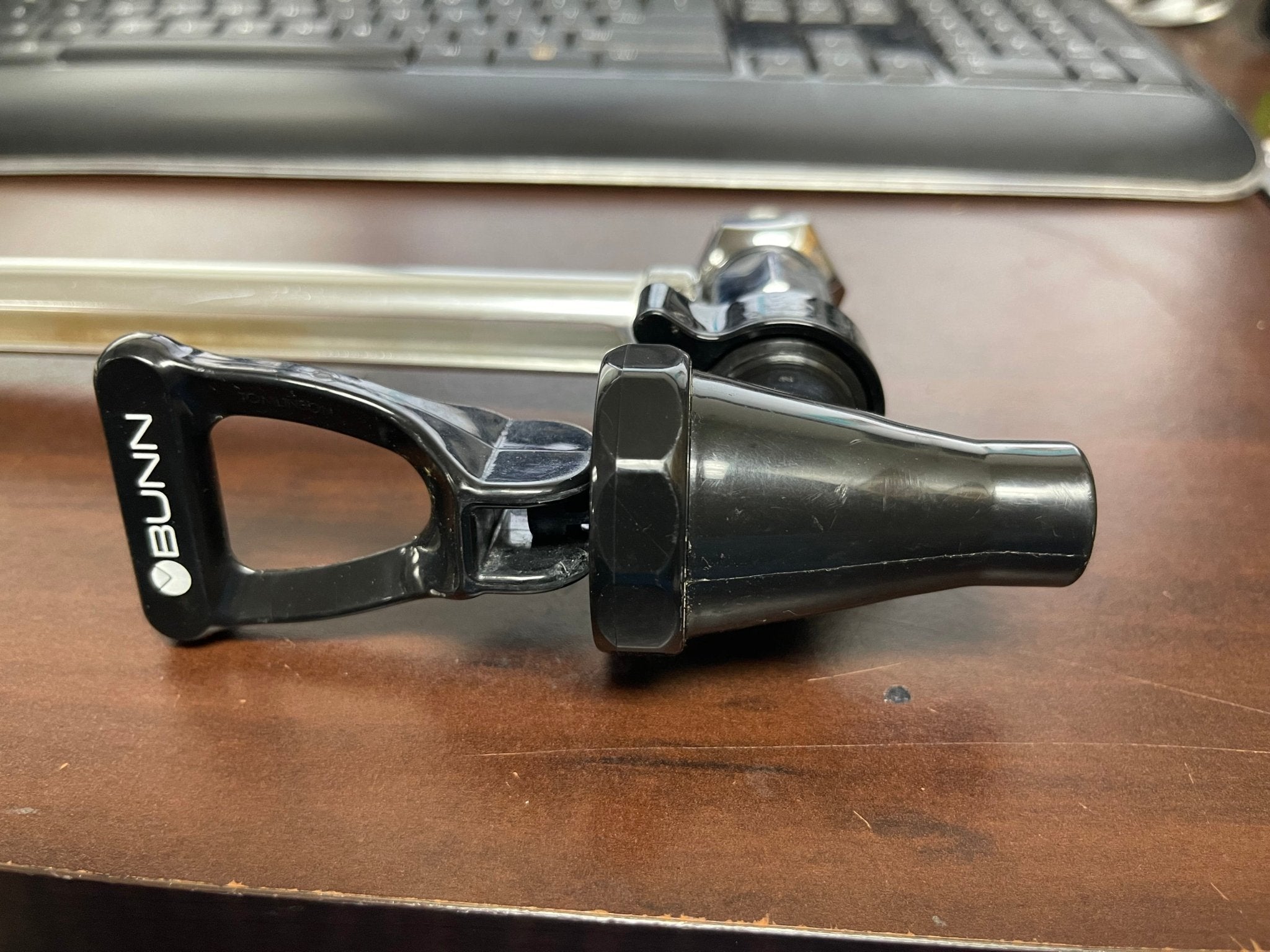 Used Bunn 26688.0004 Chrome Faucet Shank with 10" Sight Gauge for Soft Heat Coffee Servers - Falcon Restaurant Supply - 3