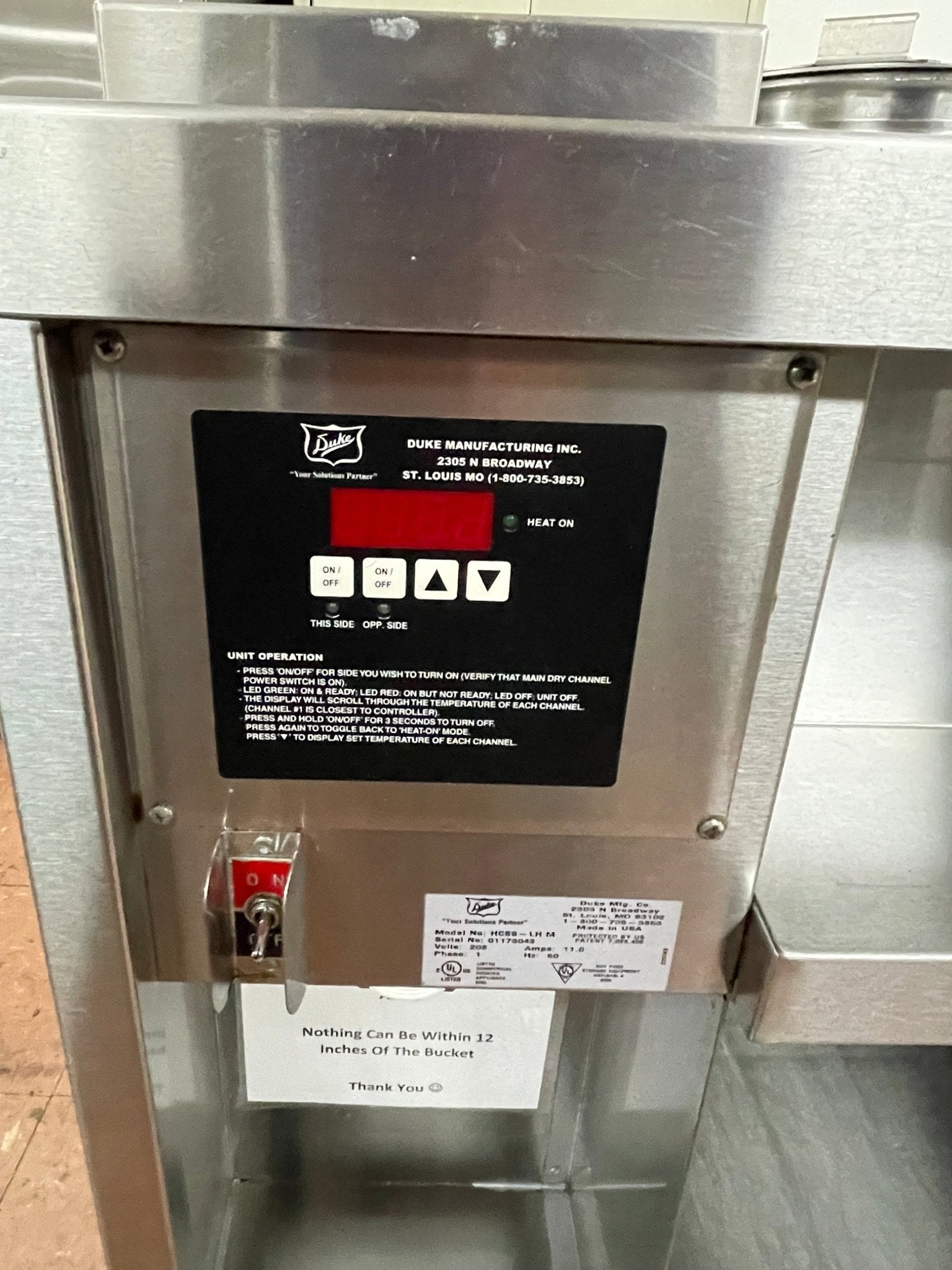 Used Duke HCSS - LH Stainless Steel Dry Channel Soup Warmer Heated Holding Station Buffet - 220V - Falcon Restaurant Supply - 11