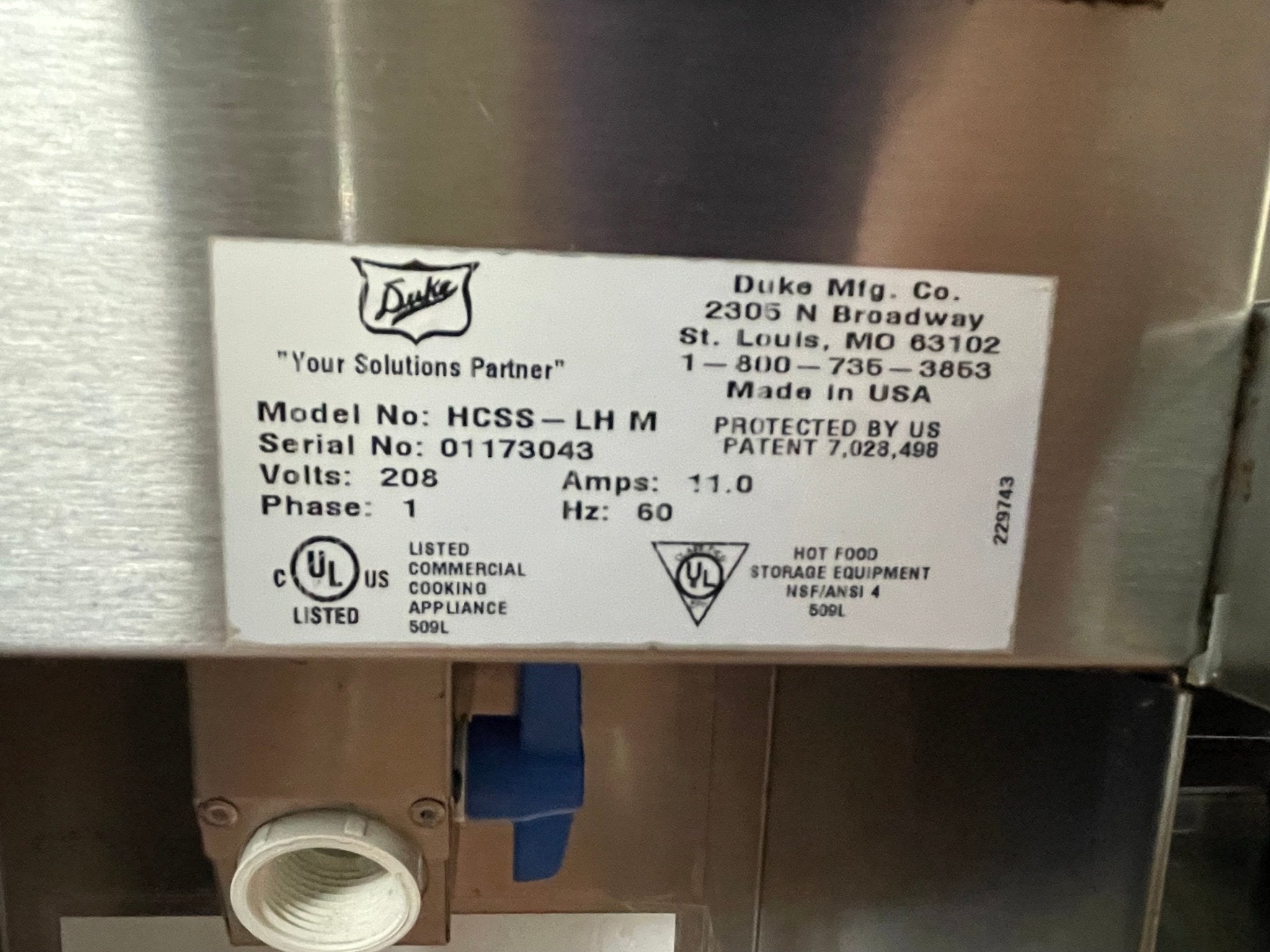 Used Duke HCSS - LH Stainless Steel Dry Channel Soup Warmer Heated Holding Station Buffet - 220V - Falcon Restaurant Supply - 16