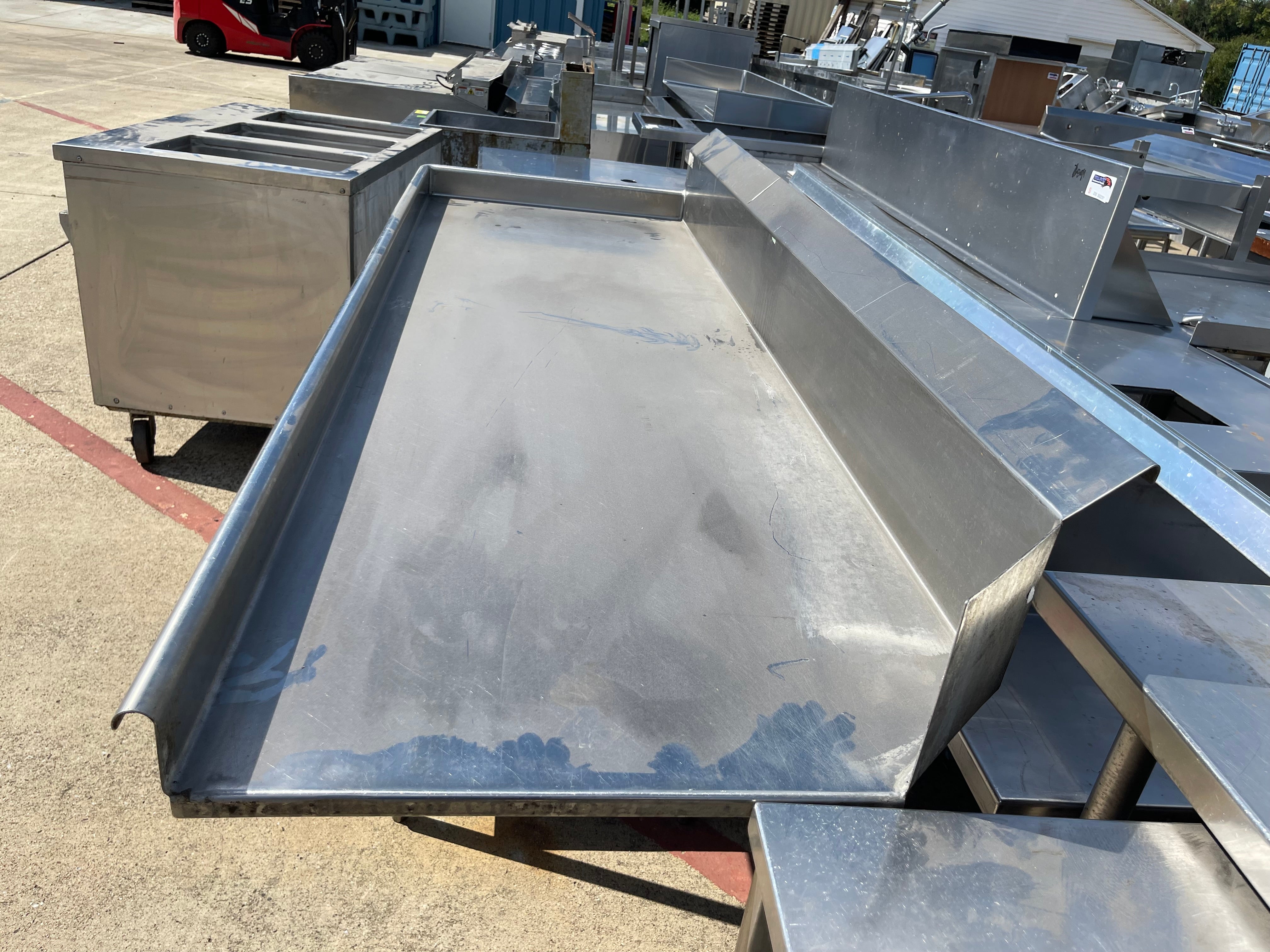 Used 84" Stainless Steel Left Hand Dish Table Extension with Shelf - SS268