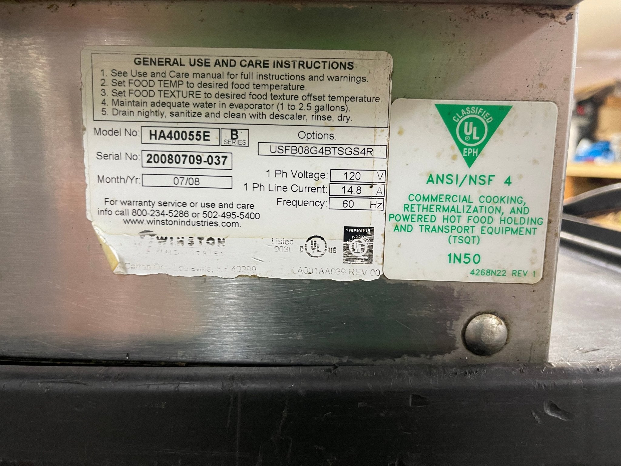 Used Winston HA40055E CVAP Stainless Steel Heated Humidified Holding Cabinet Warmer 120V - Falcon Restaurant Supply - 11