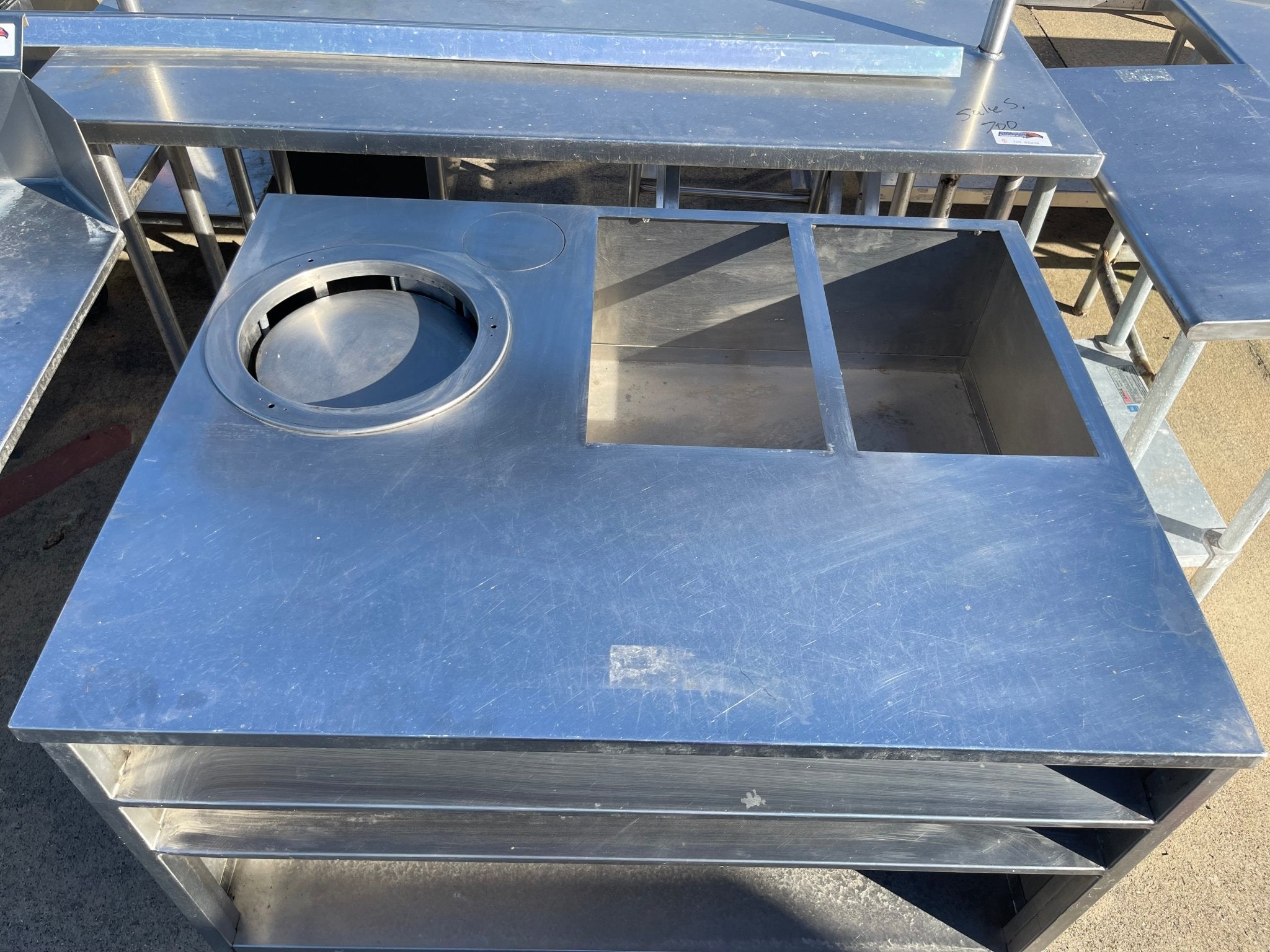 Used 48" Stainless Steel Work Counter with Shelves and Caster Wheels - SS269 - Falcon Restaurant Supply - 2