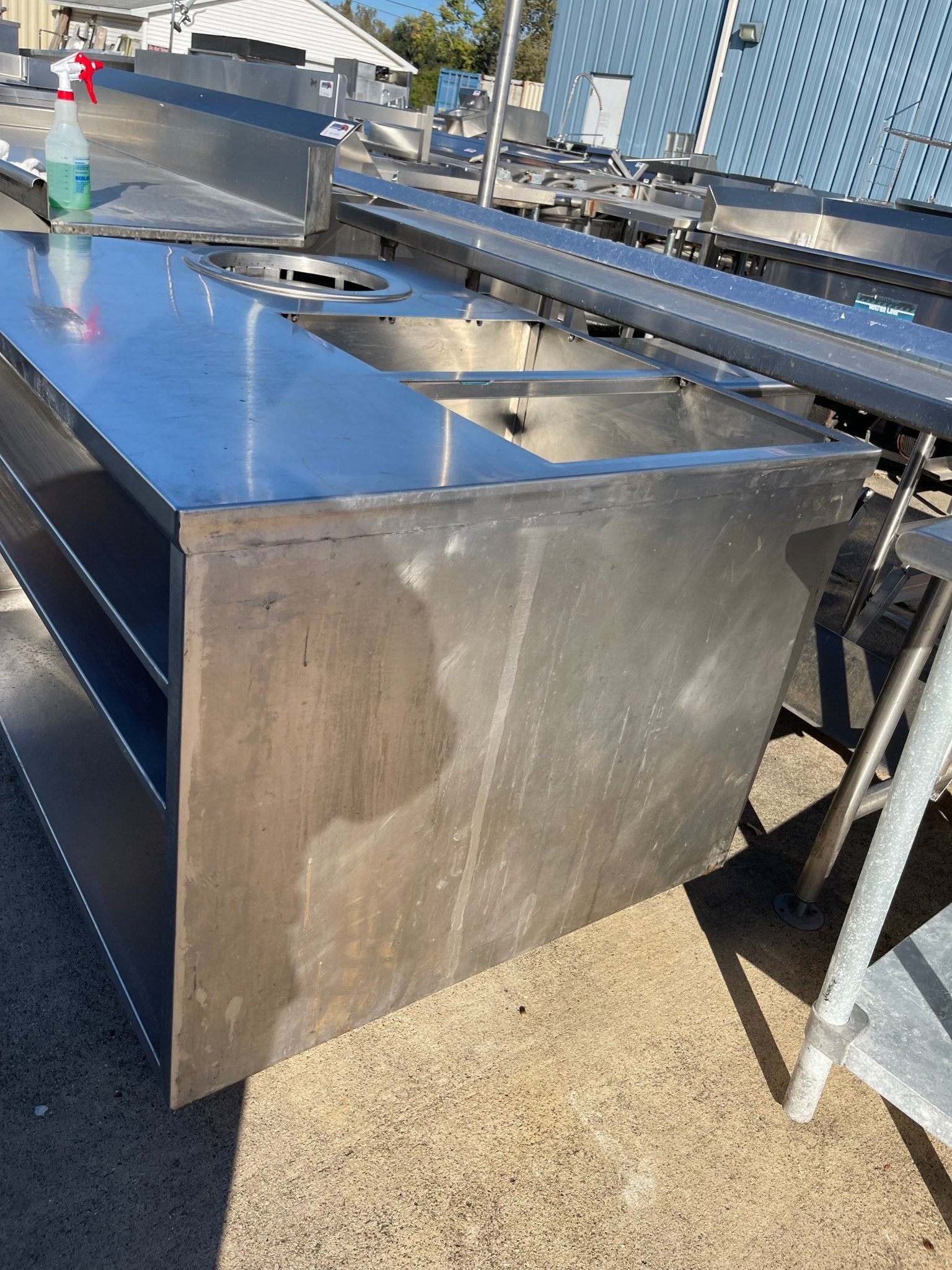 Used 48" Stainless Steel Work Counter with Shelves and Caster Wheels - SS269 - Falcon Restaurant Supply - 3
