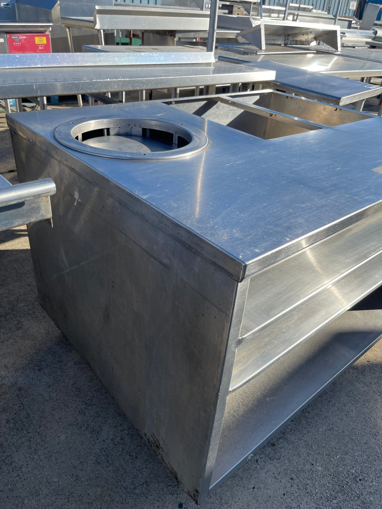Used 48" Stainless Steel Work Counter with Shelves and Caster Wheels - SS269 - Falcon Restaurant Supply - 4