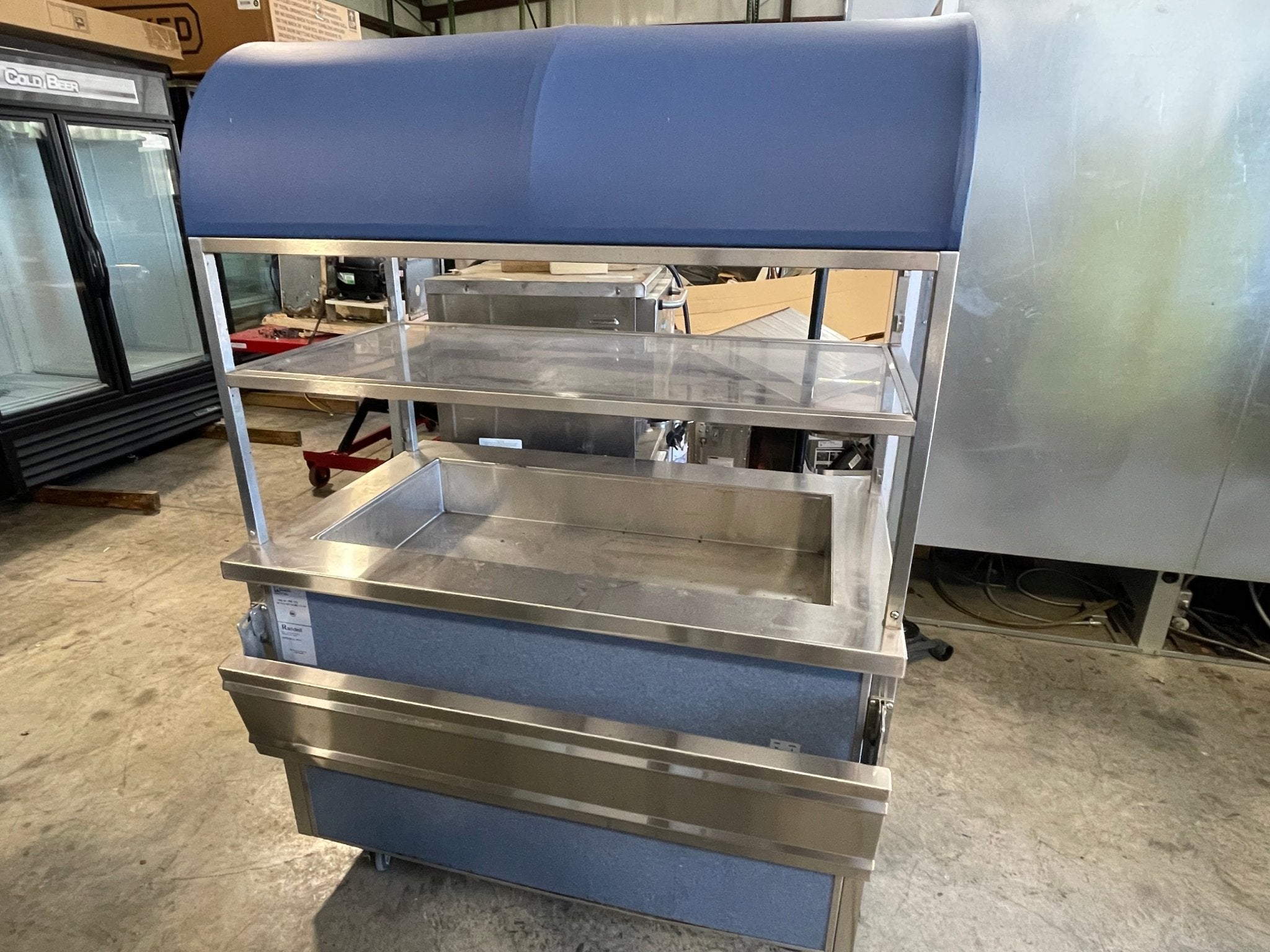 Used 48" Randell RAN IC-3 Mobile Cold Food Table Iced Cold Pan Salad Bar Buffet
