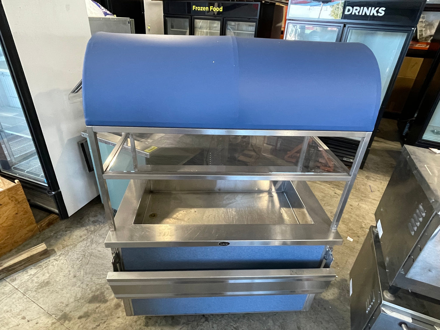 Used 48" Randell RAN IC-3 Mobile Cold Food Table Iced Cold Pan Salad Bar Buffet - WH