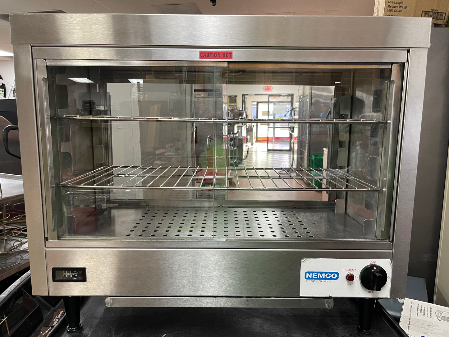 Used 28" Nemco 6461-2 Stainless Steel Heated Display Case Warmer Pass Through 120V