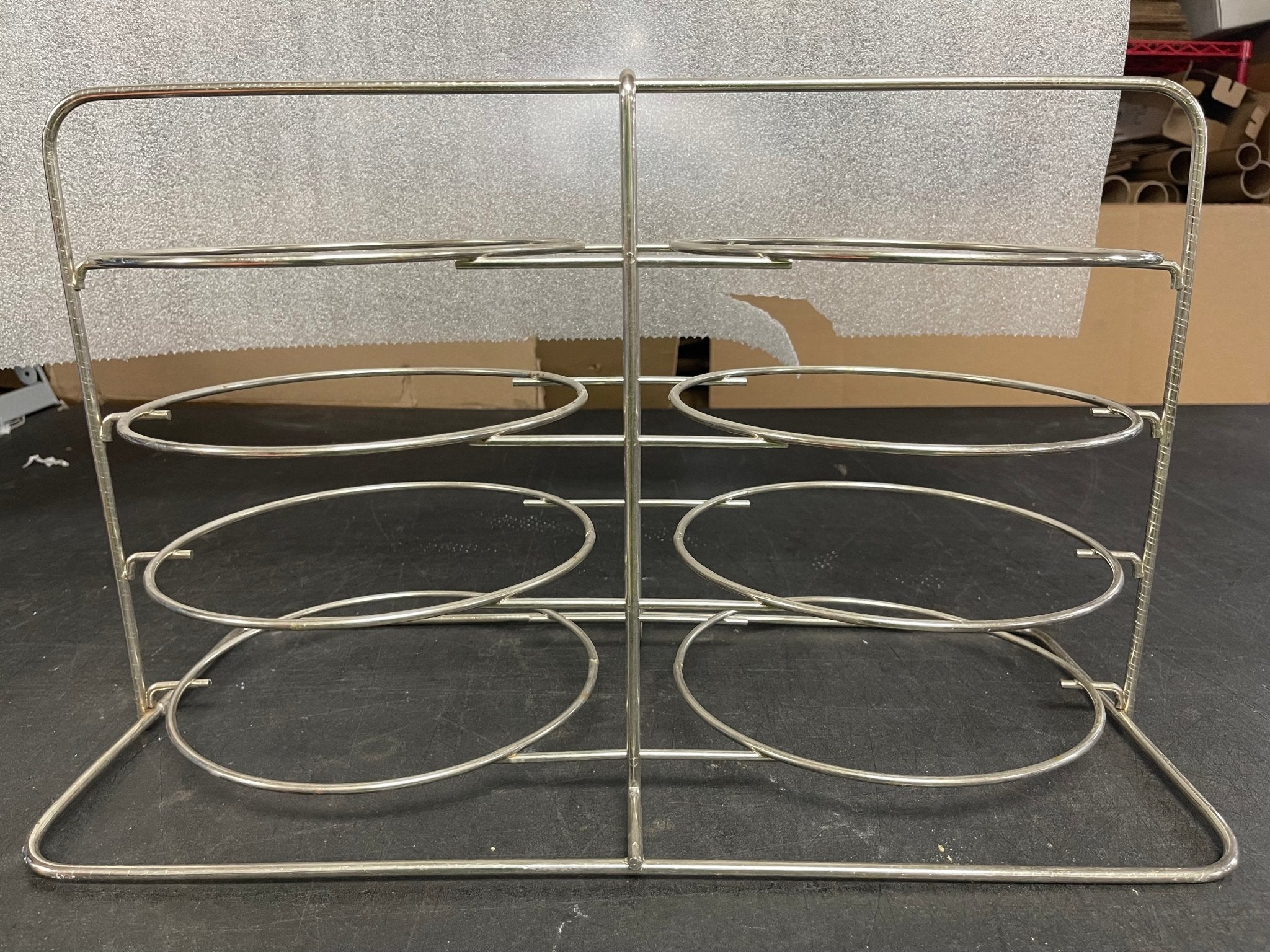 Used Chrome Plated 8 Pie Plate Caddy Cooling Rack Display - Falcon Restaurant Supply - 3