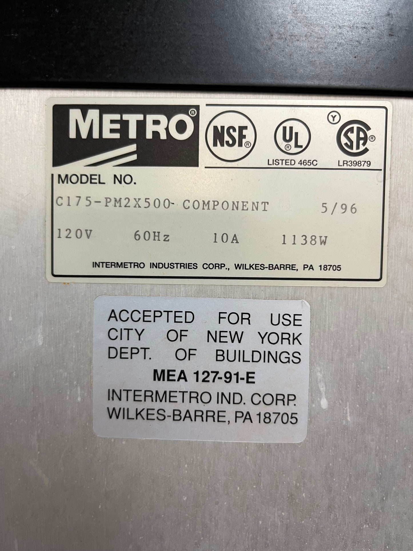 Used Metro C175 Full Height PM2X500 Mobile Heated Humidified 18 Pan Warming Dough Proofing Cabinet 120V