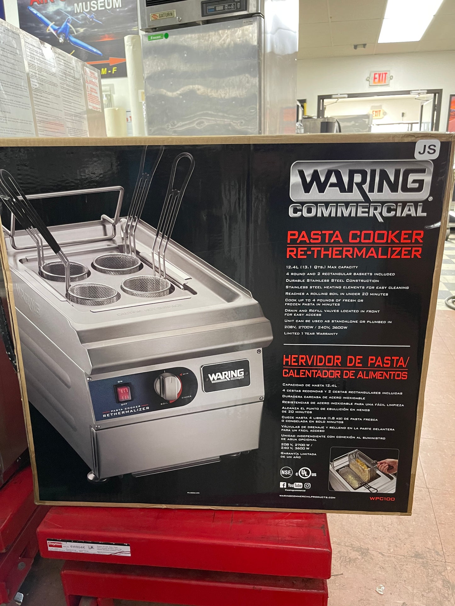 New Waring WPC100 3.5 Gallon Electric Pasta Cooker Rethermalizer - 240V, 3600W - JS