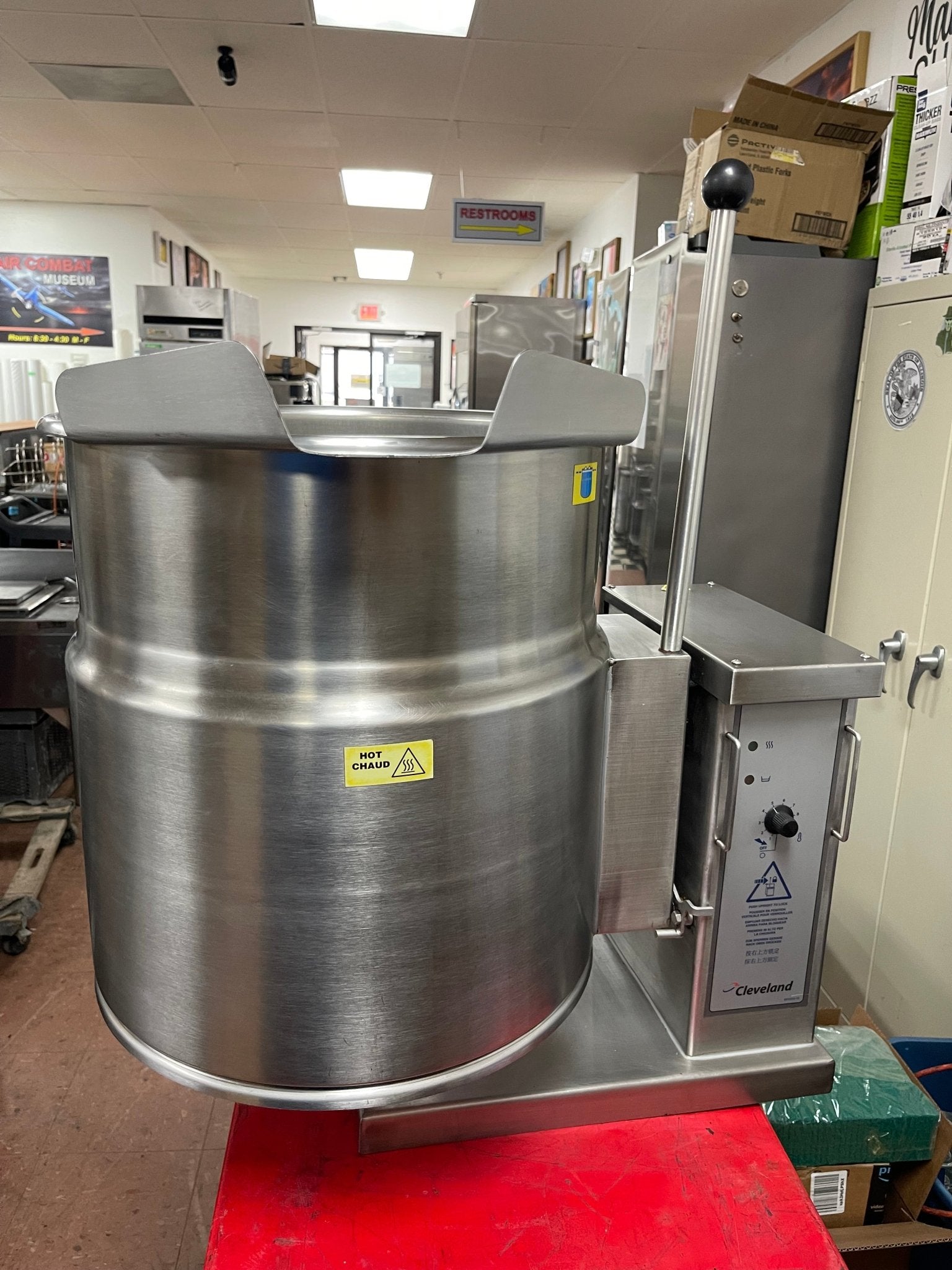 Used Cleveland KET - 12 - T 12 Gallon Tilting 2/3 Steam Jacketed Electric Tabletop Kettle - 240V 3Ph - Falcon Restaurant Supply - 3