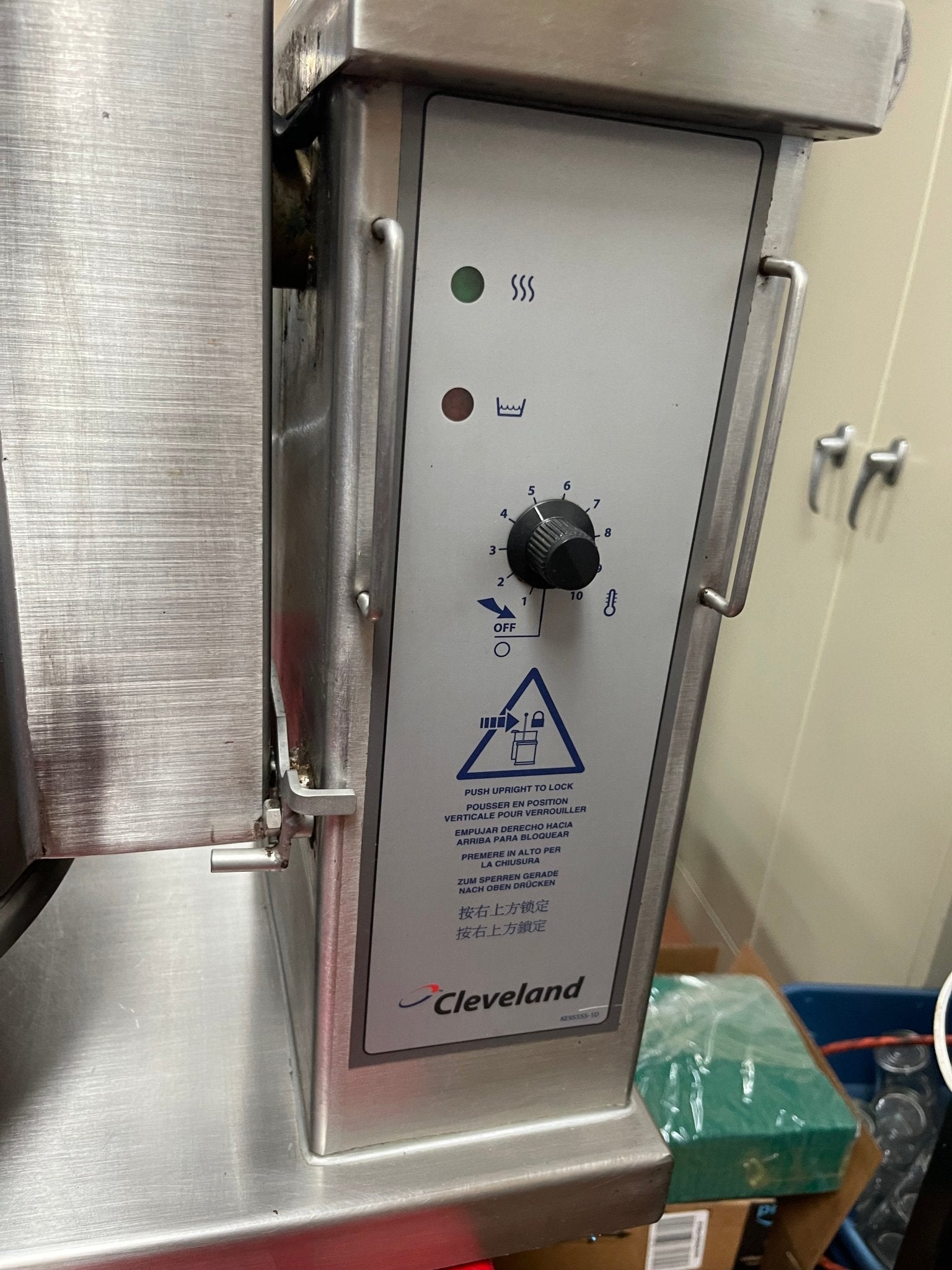 Used Cleveland KET - 12 - T 12 Gallon Tilting 2/3 Steam Jacketed Electric Tabletop Kettle - 240V 3Ph - Falcon Restaurant Supply - 4