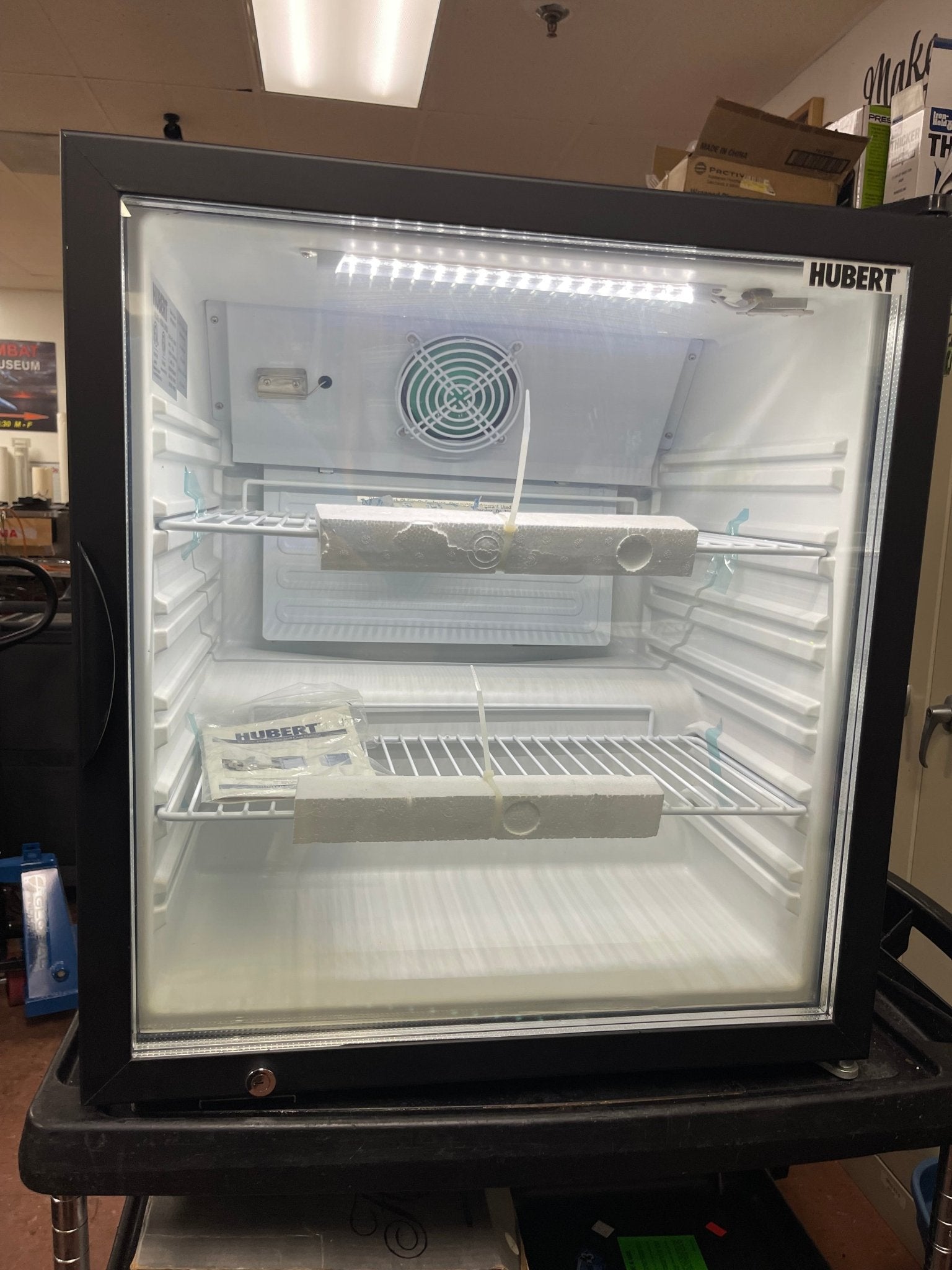 New Hubert HUBM - 3.5RBA 4.1 cu ft Refrigerated Lighted Merchandiser 120V - Falcon Restaurant Supply - 1