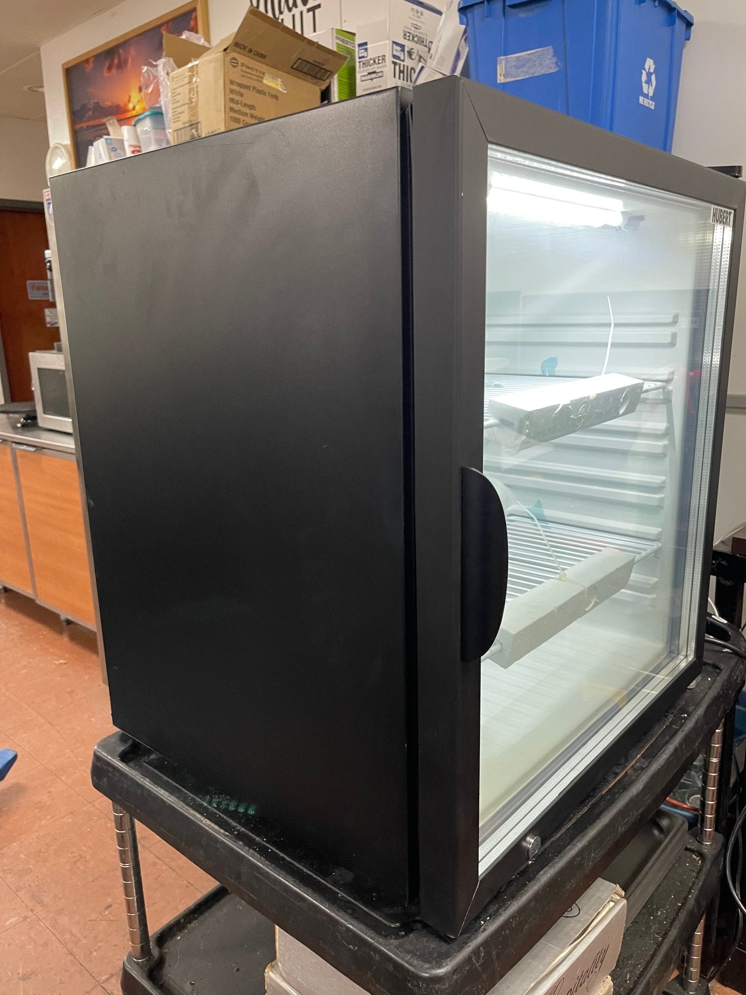 New Hubert HUBM - 3.5RBA 4.1 cu ft Refrigerated Lighted Merchandiser 120V - Falcon Restaurant Supply - 3