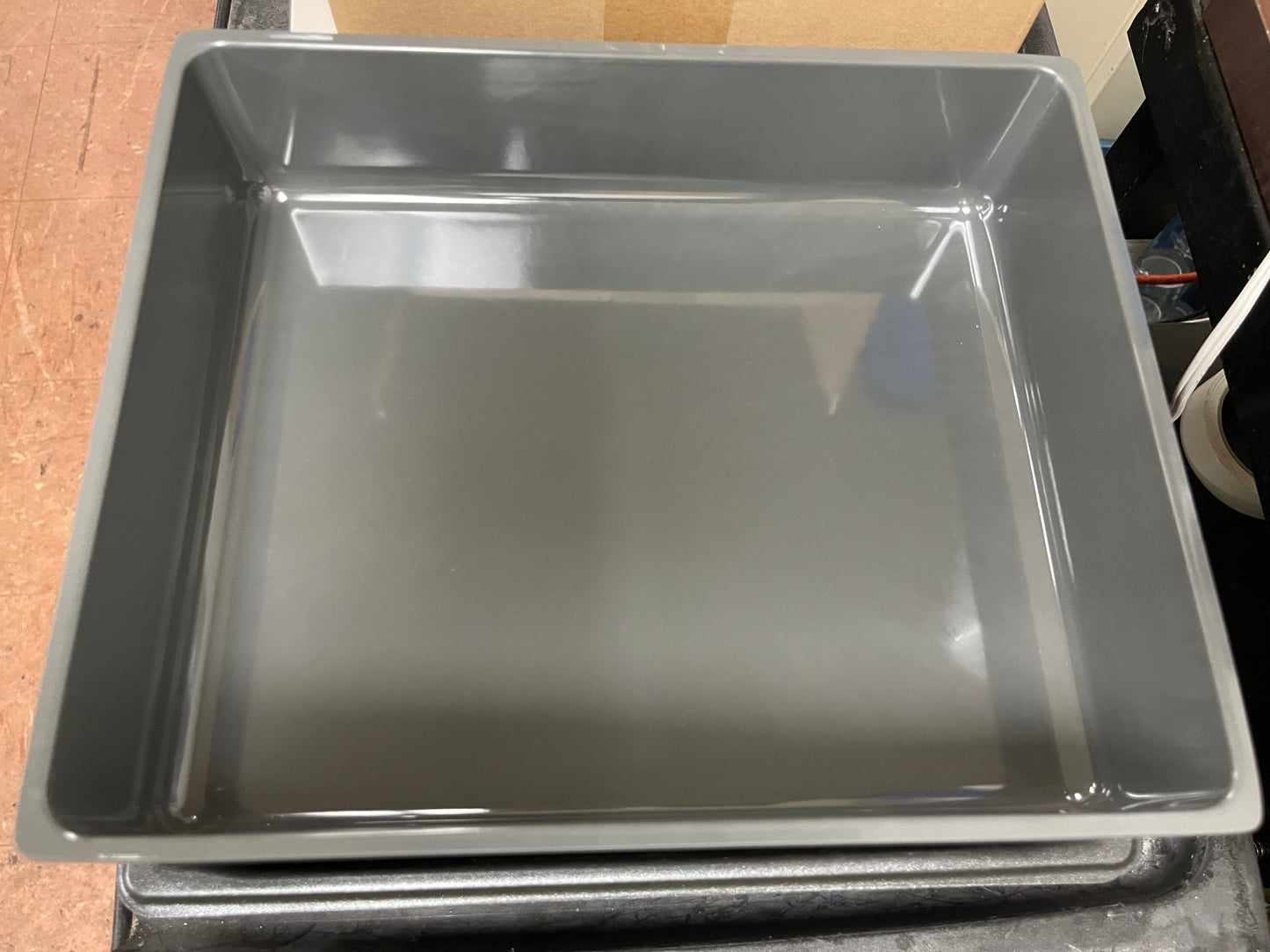 New Hubert 1/2 Size Gray Melamine Modular Cold Food Pan - 10"L x 12"W x 3"H - WH