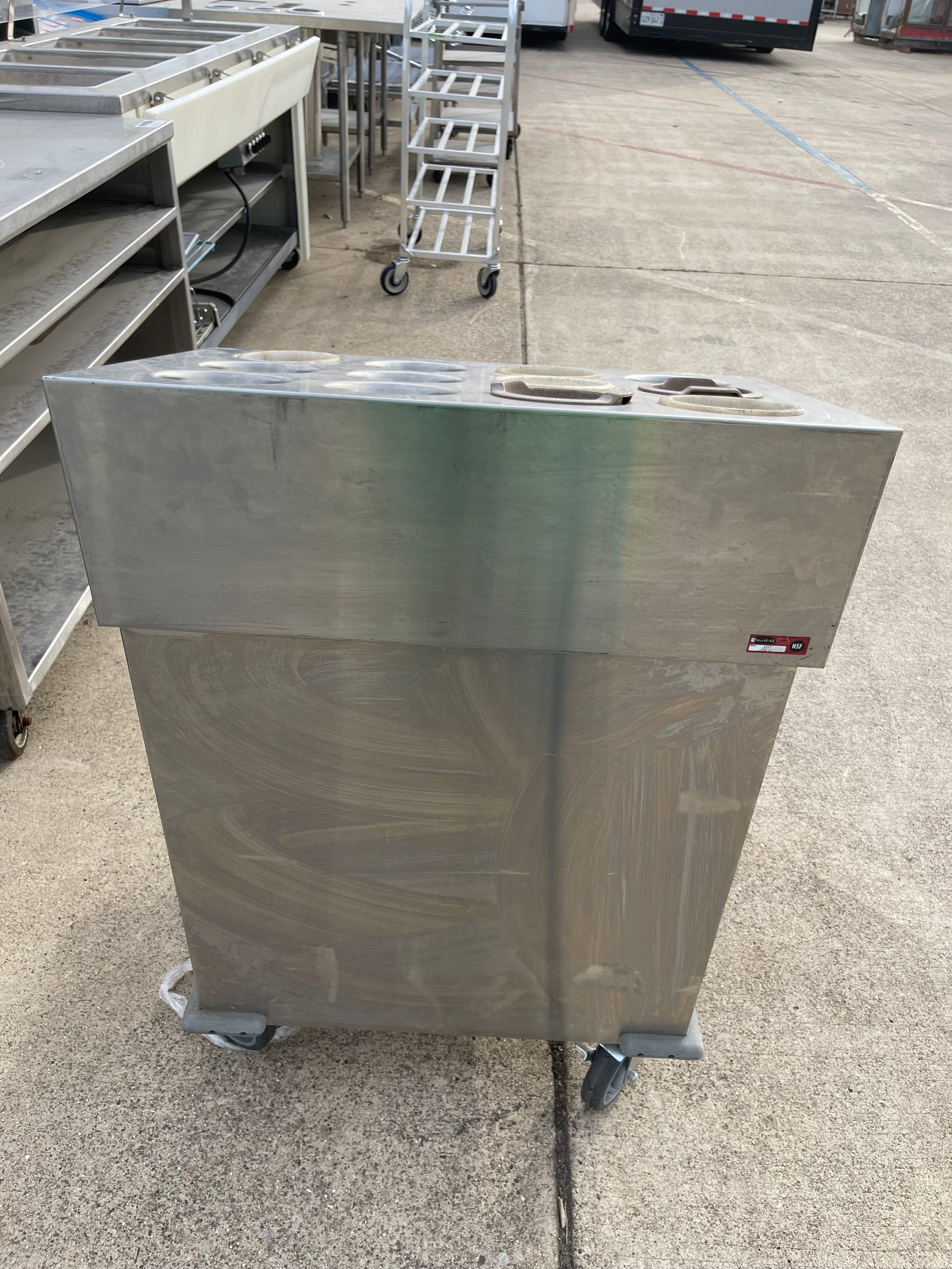 Used Steril-Sil 24-12 Open Base Stainless Steel Silverware / Tray Cart - SS272